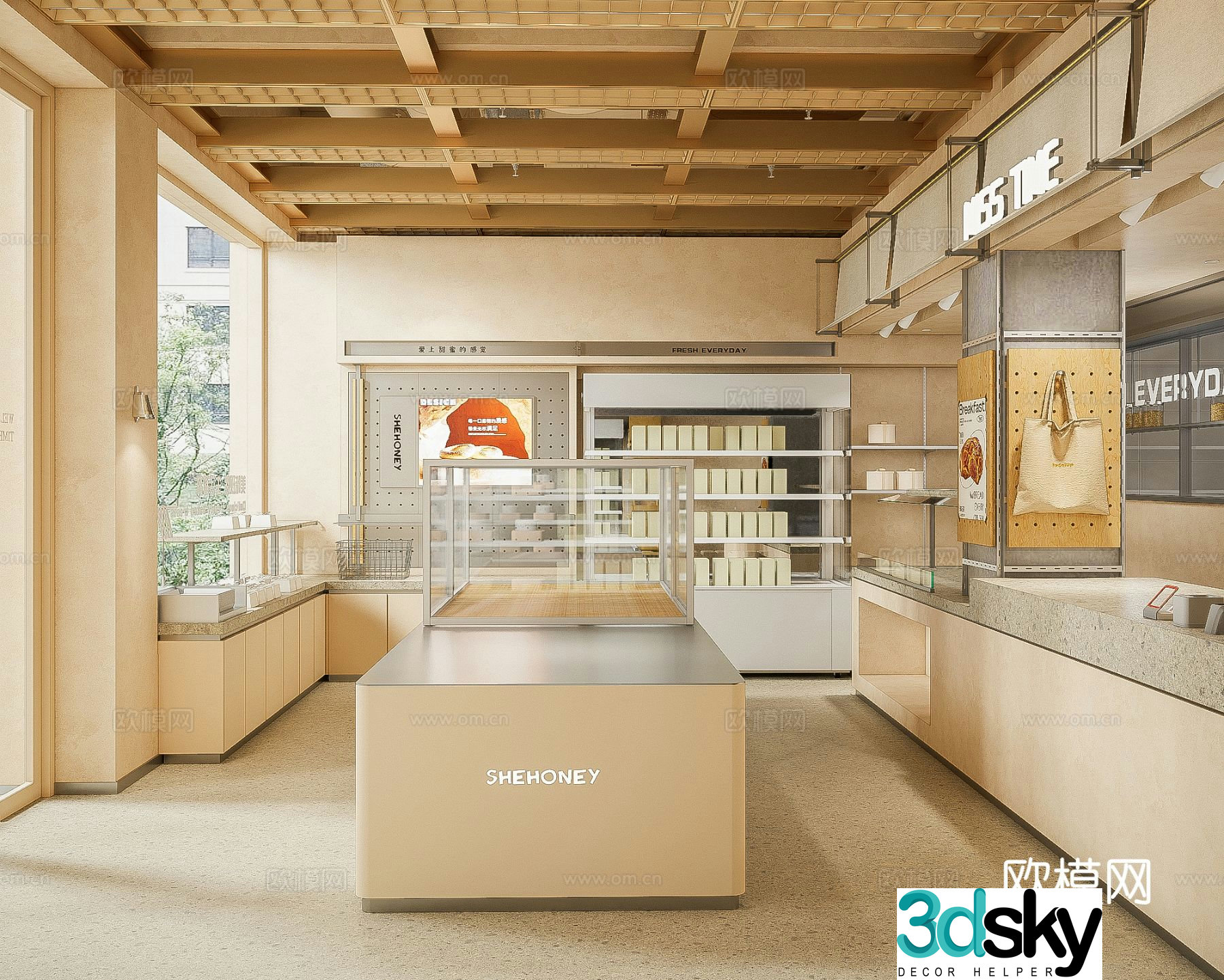 Modern bakery dessert shop coffee shop milk tea shop 3d model