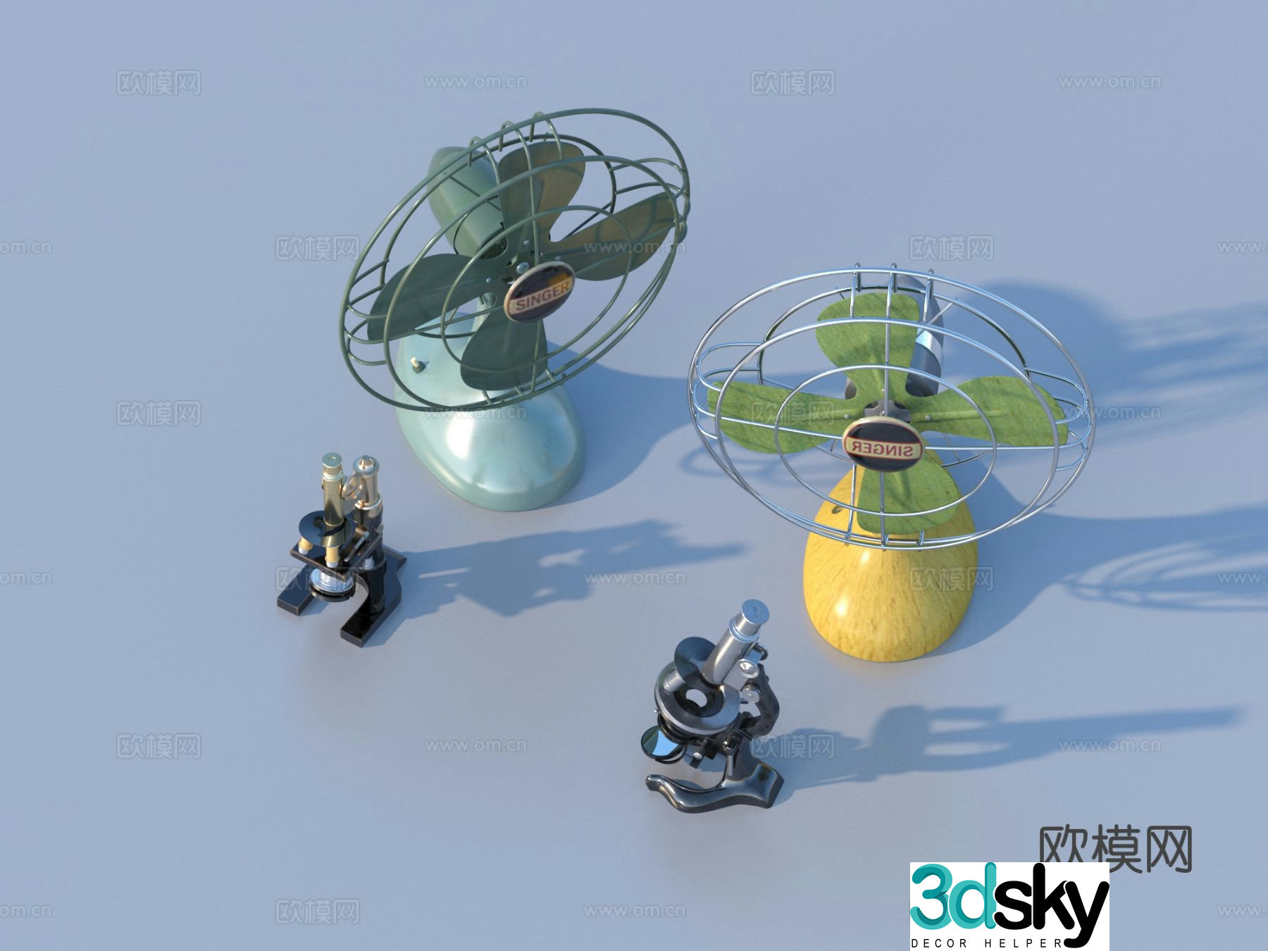 Microscope electric fan 3D model
