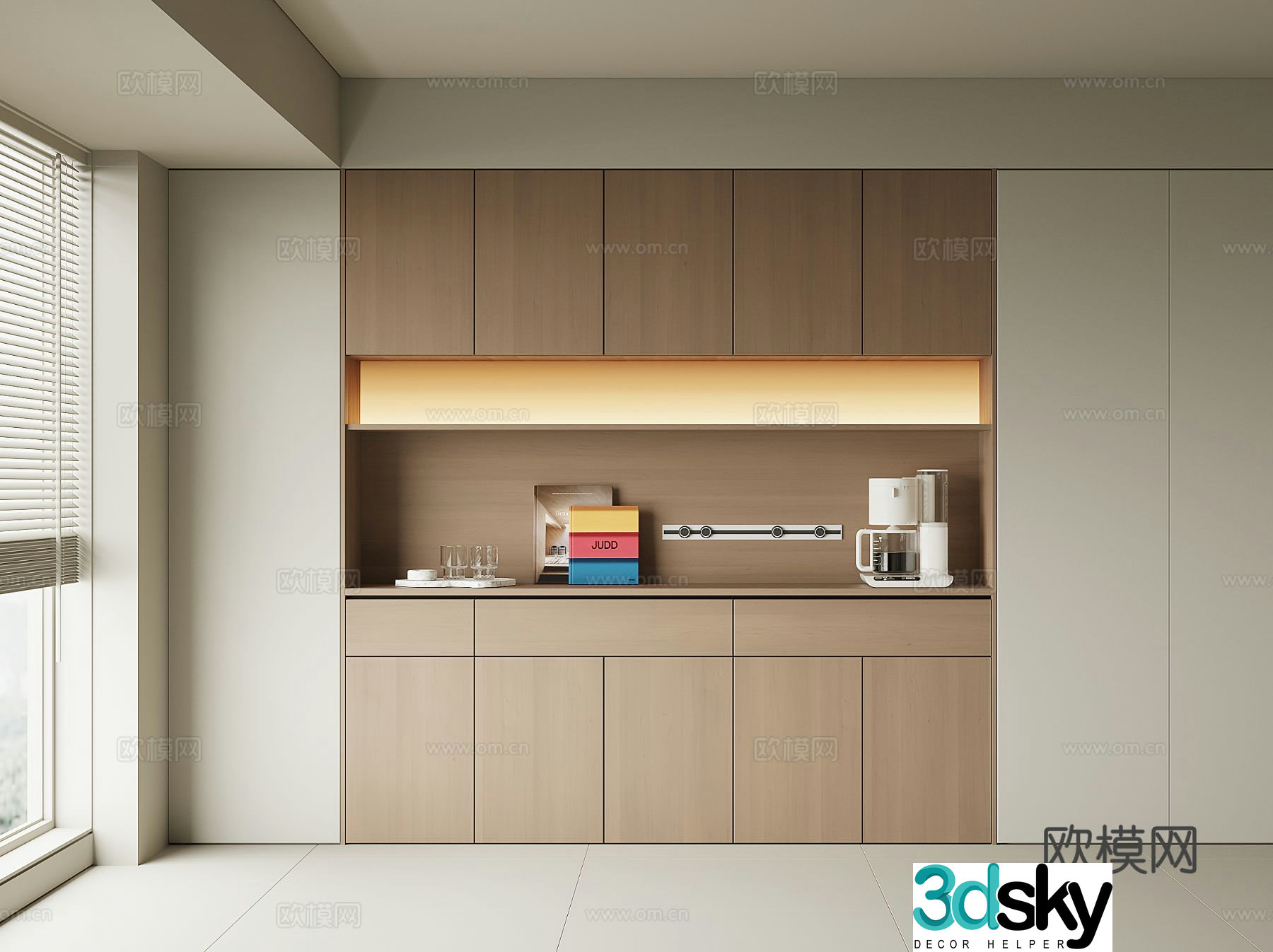 Modern wine cabinet sideboard 3D model