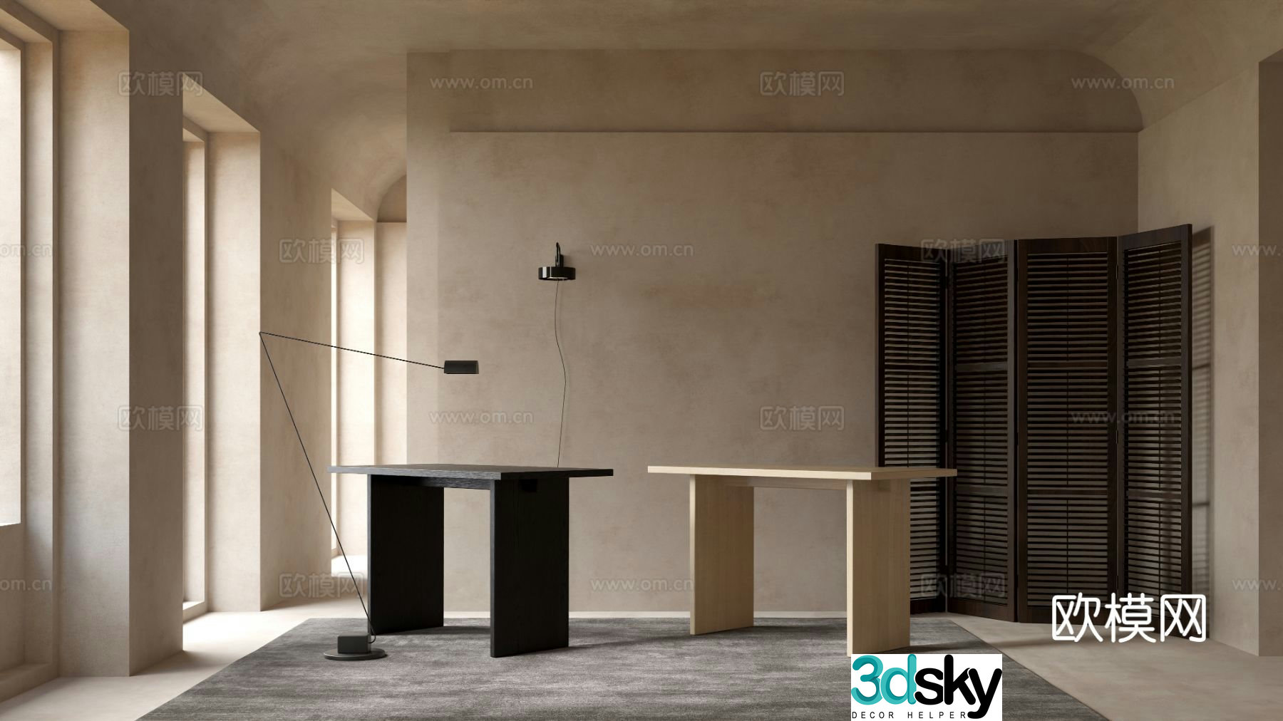 GUBI modern desk 3d model