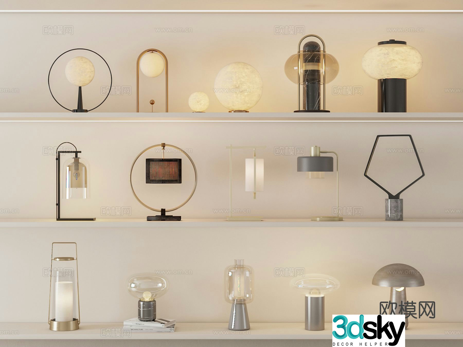 Modern desk lamp Art desk lamp Special-shaped desk lamp Glass desk lamp Metal desk lamp 3D model