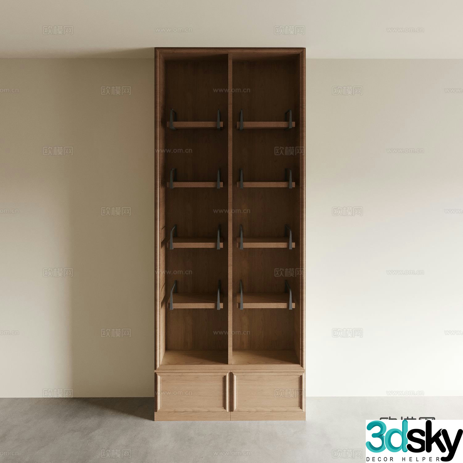 Tea cabinet bookshelf locker decorative cabinet display cabinet study background wall tea room background wall 3d model