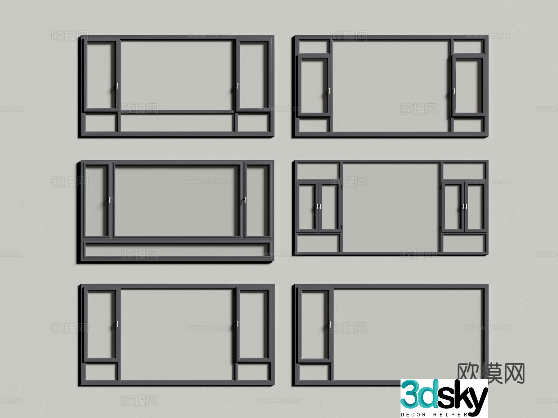 Modern windows broken bridge windows casement windows floor-to-ceiling windows aluminum alloy windows 3D model