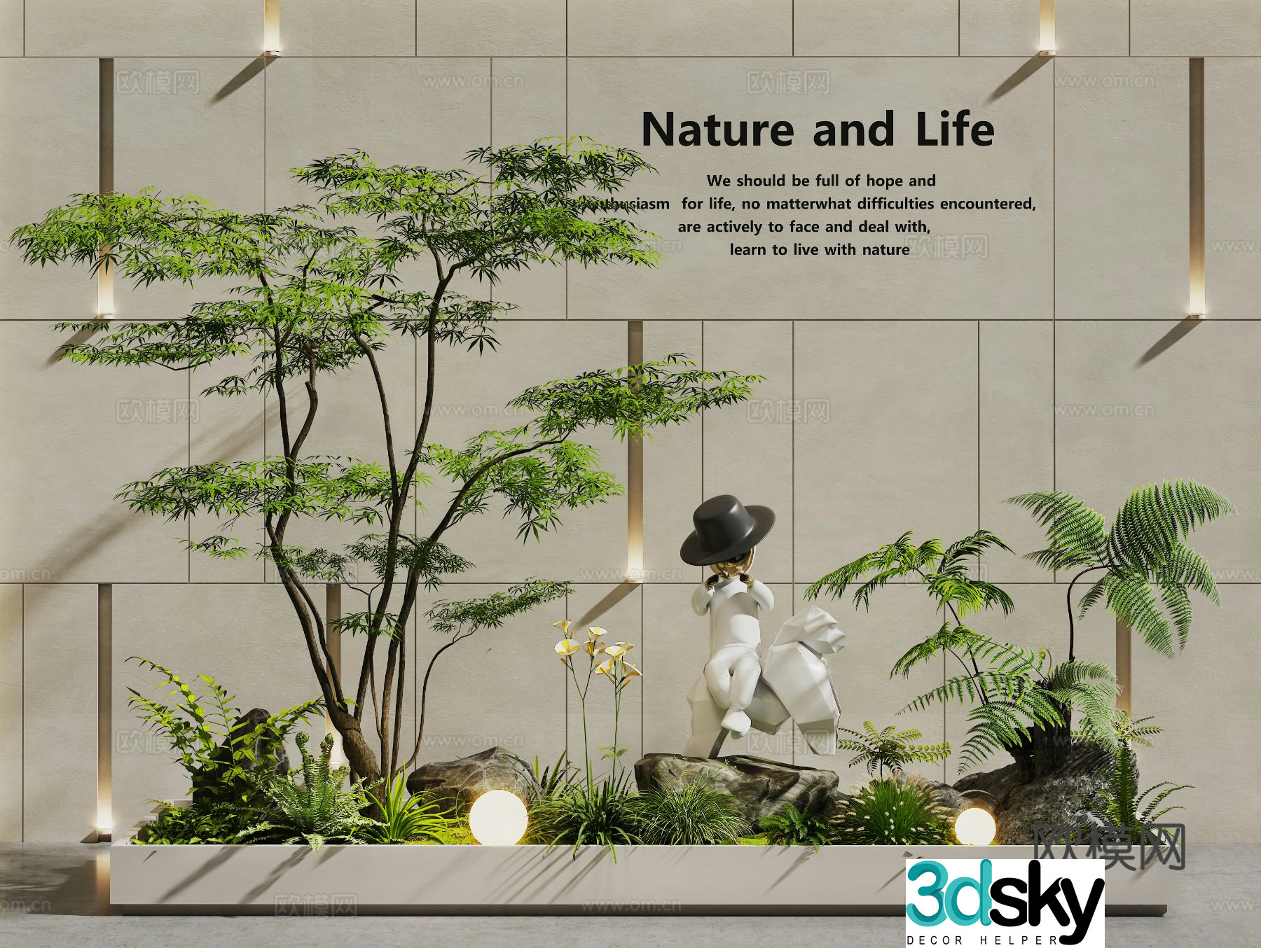Modern interior landscape Landscape Landscape Tree Plant Landscape Garden Landscape Green Plant 3D Model