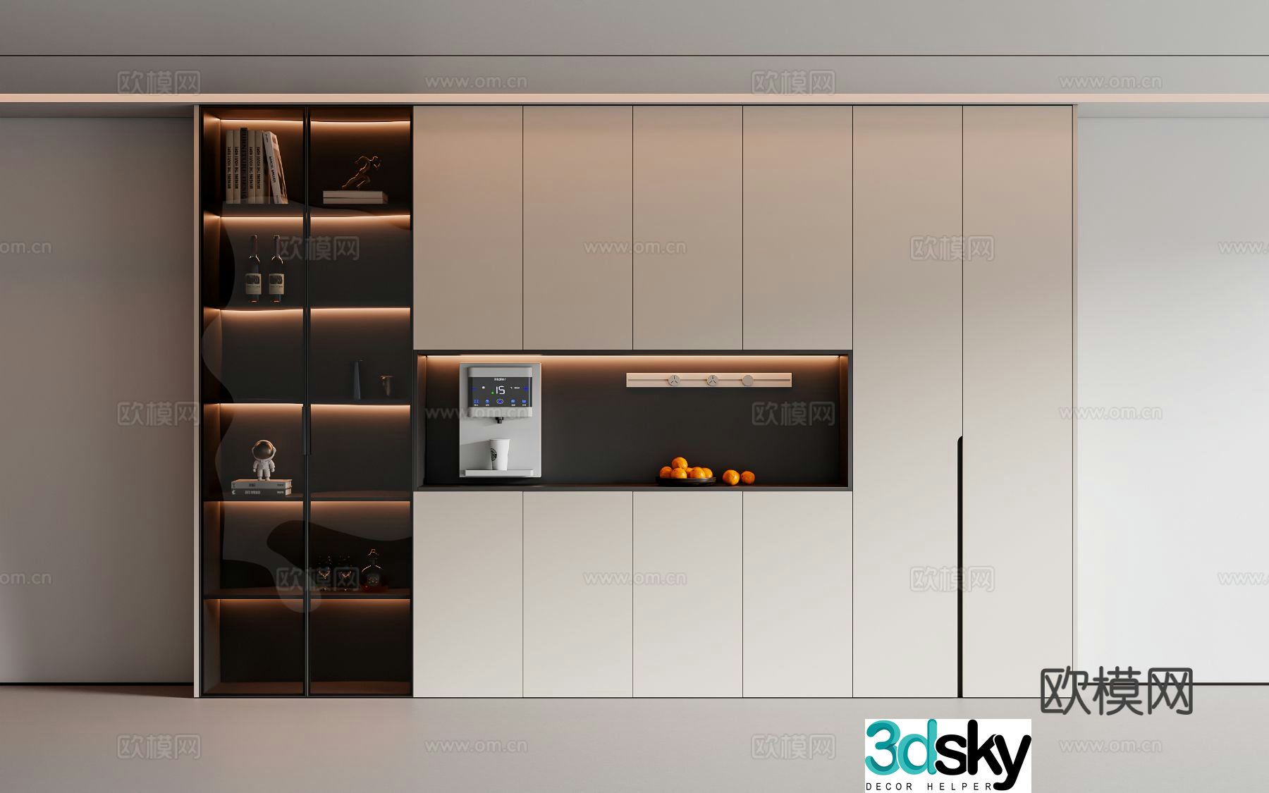 Modern wine cabinet sideboard 3D model