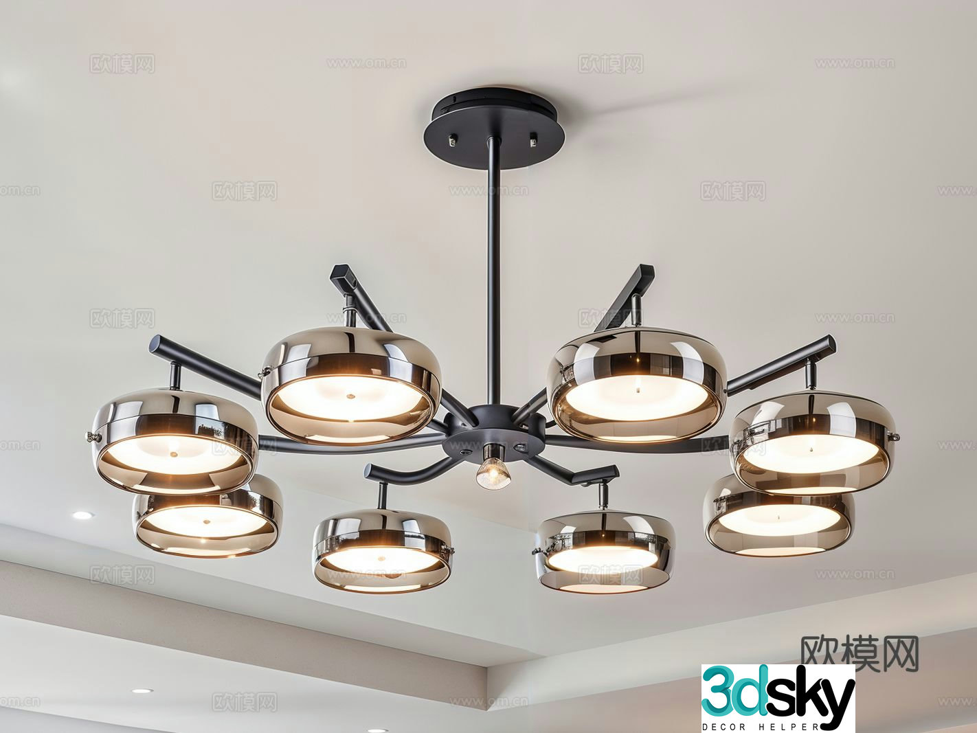 Modern living room chandeliers decorative lights 3d model