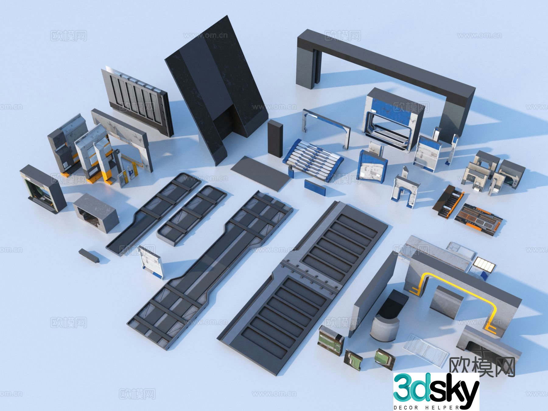 Hardware mechanical parts cabin components 3D model