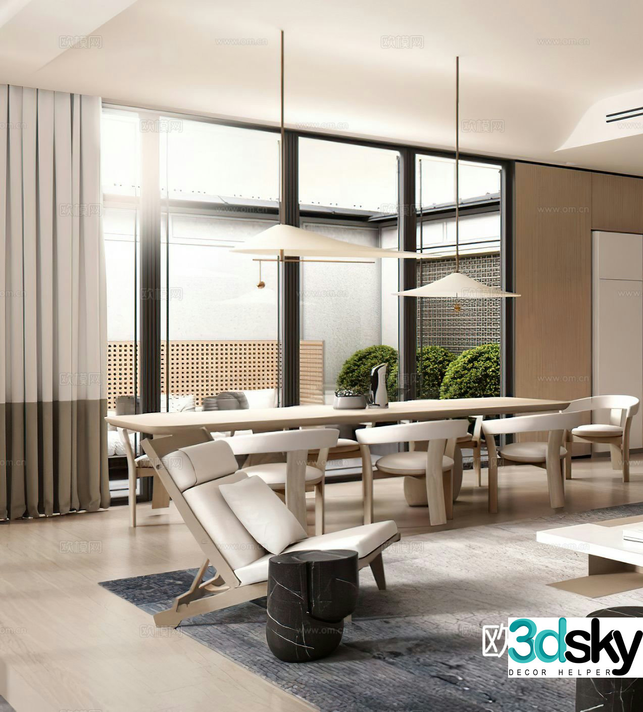 Medium style leisure chairs dining table new Chinese style leisure chairs waji leisure chairs 3D model