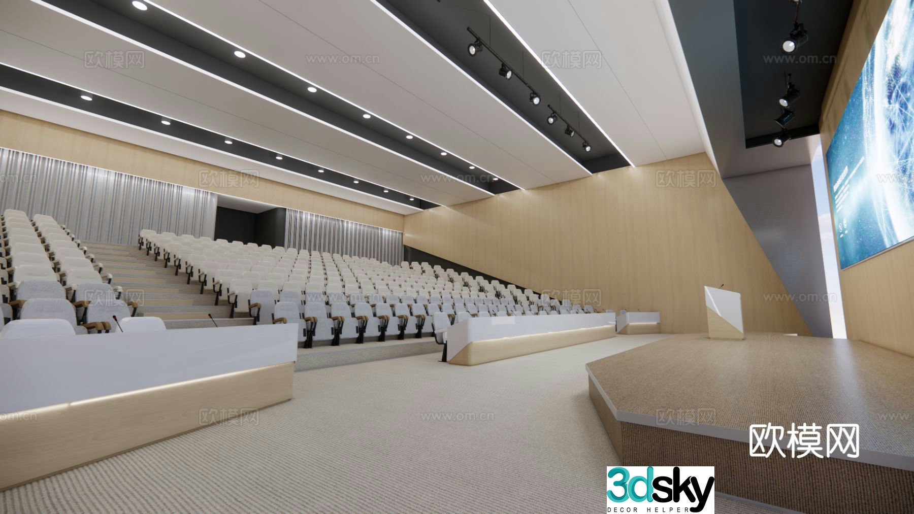 New Chinese-style lecture hall conference room 3D model
