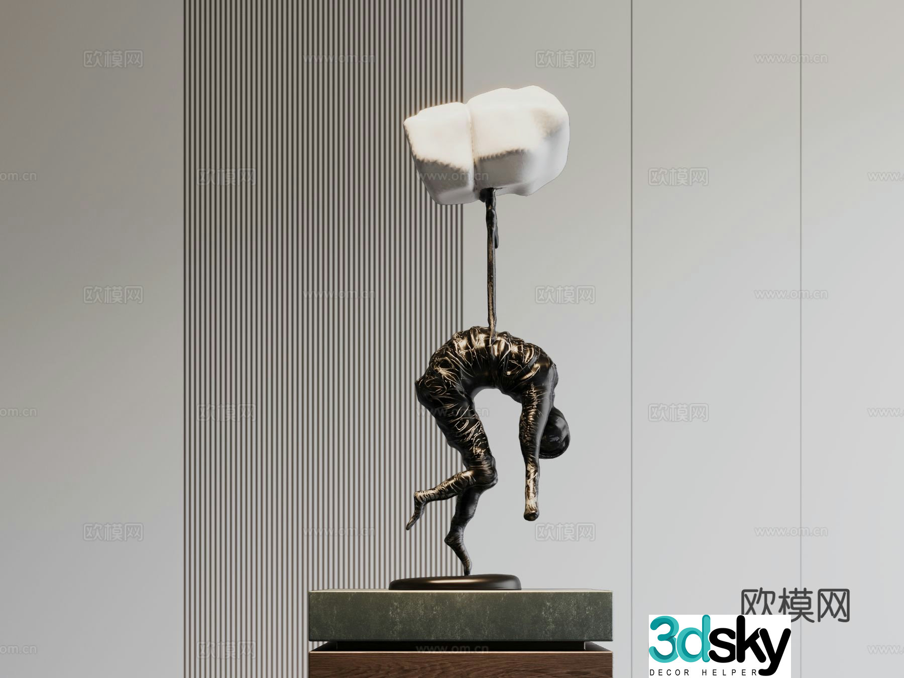 Modern sculpture installation 3d model