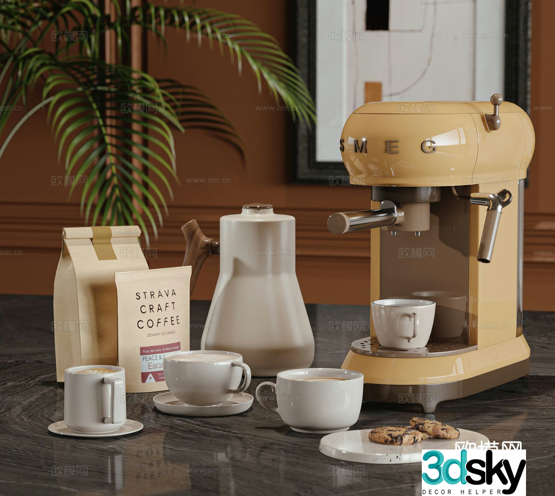 Modern coffee machine coffee cup 3d model
