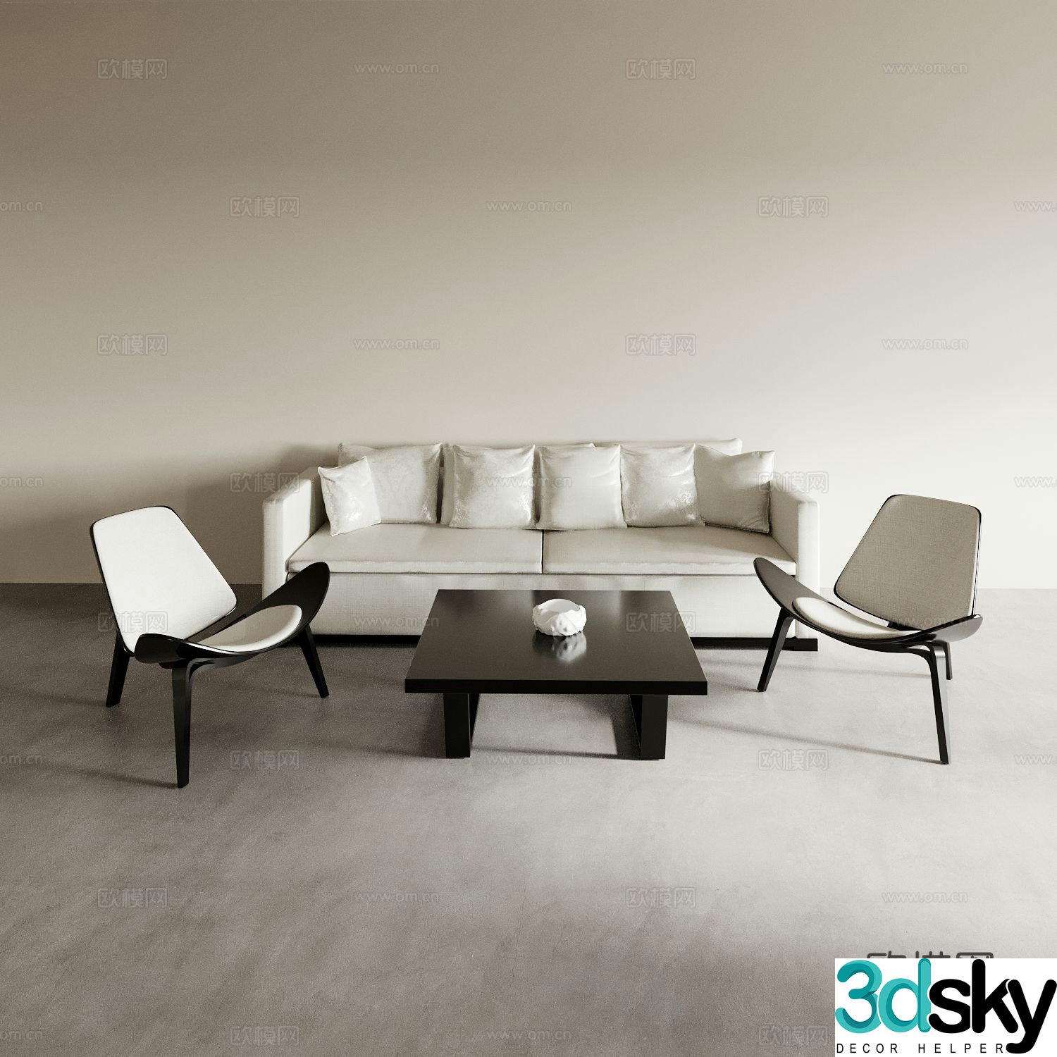 Living room living room sofa sofa coffee table combination sofa background wall lazy sofa casual sofa 3d model