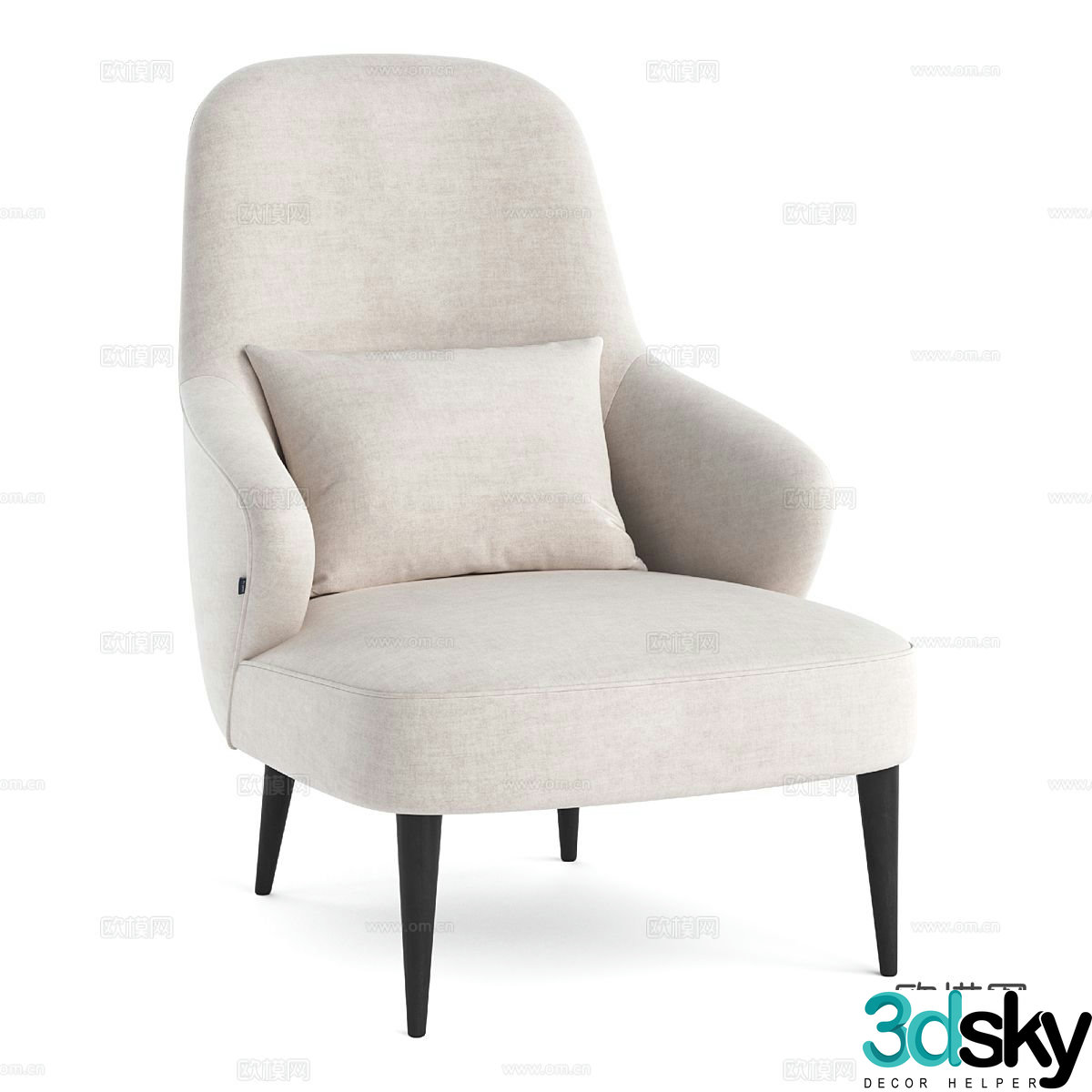 Modern simple single sofa single sofa simple sofa living room sofa casual sofa 3d model