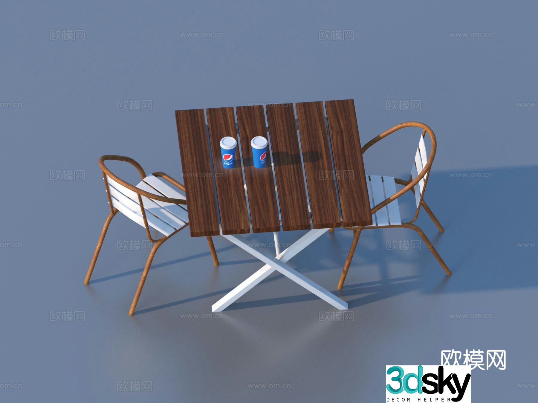 Outdoor table and chairs Outdoor leisure table and chairs 3d model