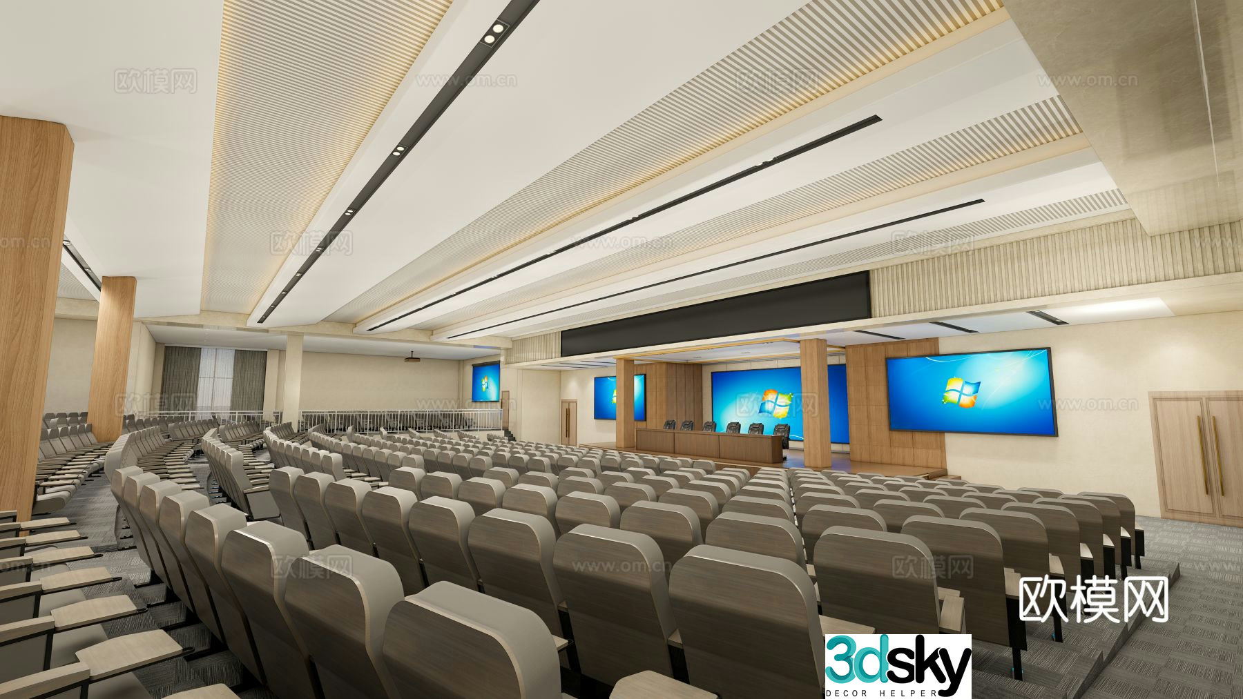 New Chinese-style lecture hall conference room 3D model