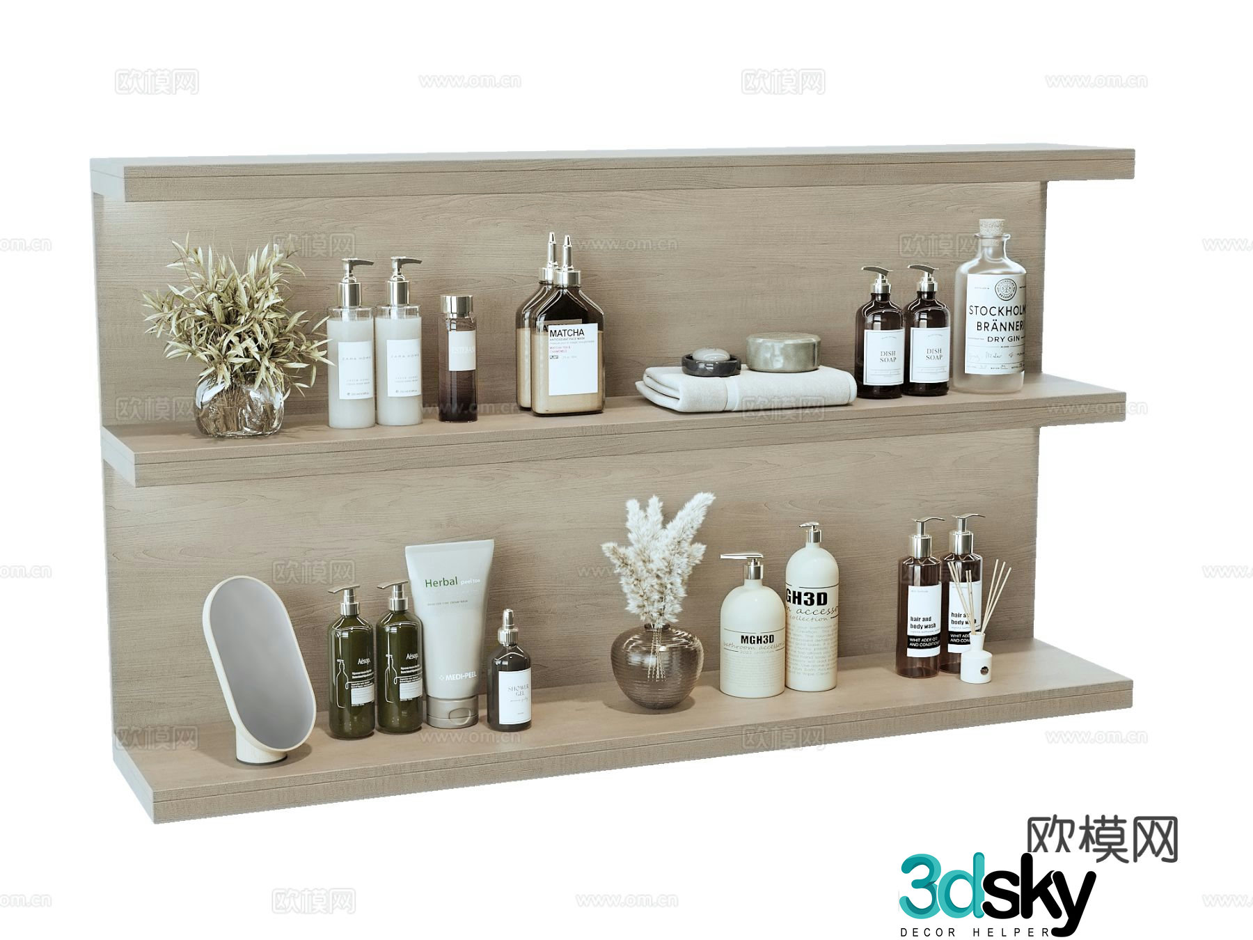 Modern washing daily use cosmetics 3d model