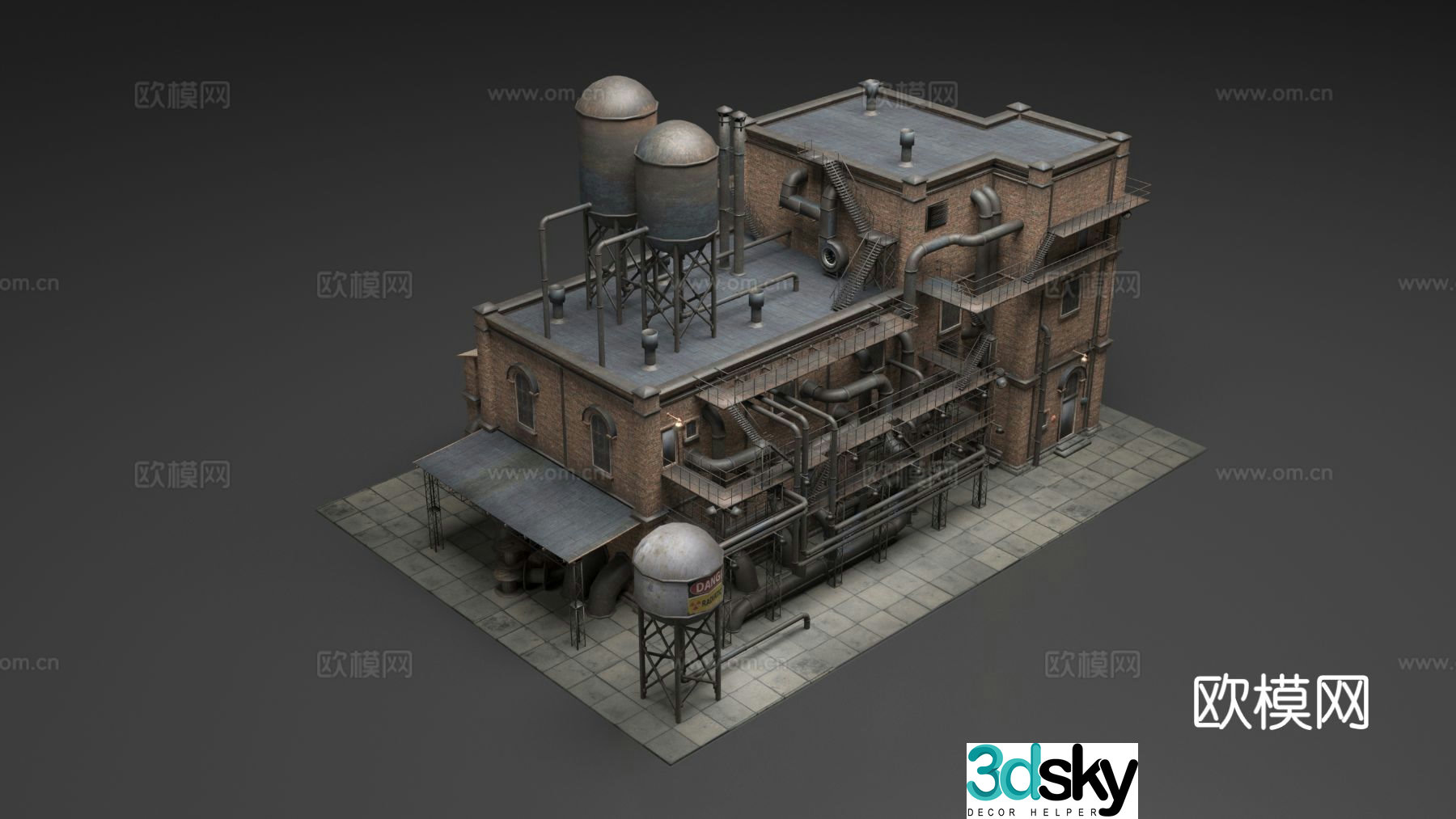 Old industrial building 3d model