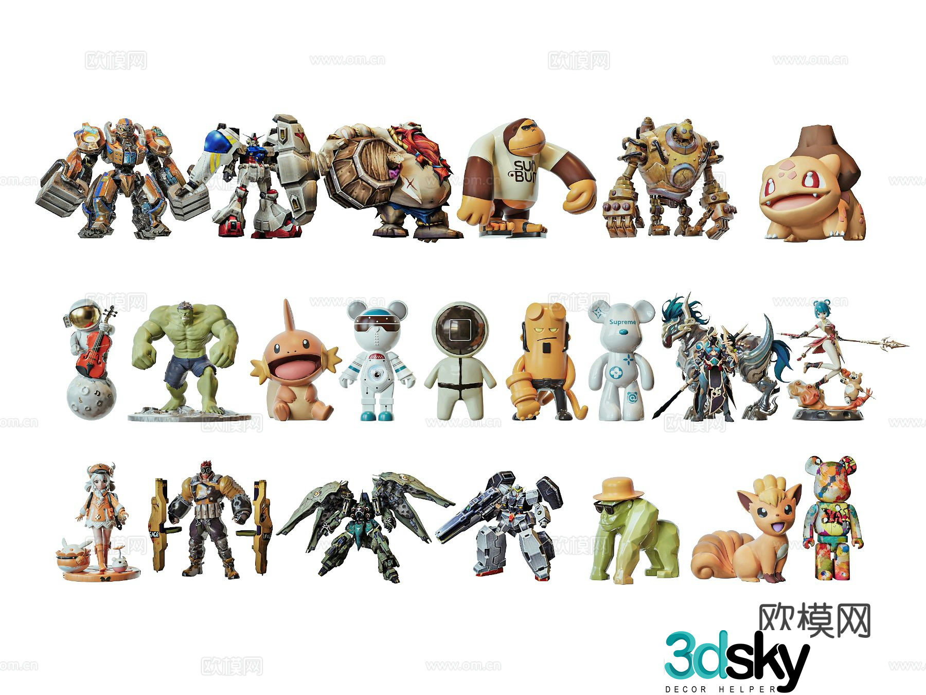 Modern figure figure toy 3d model