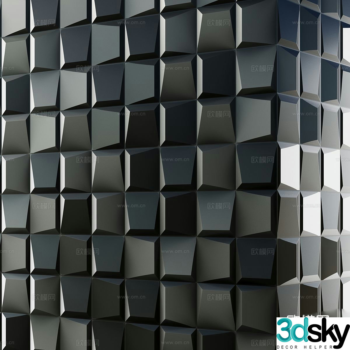 Floor tiles three-dimensional wall panel 3d model