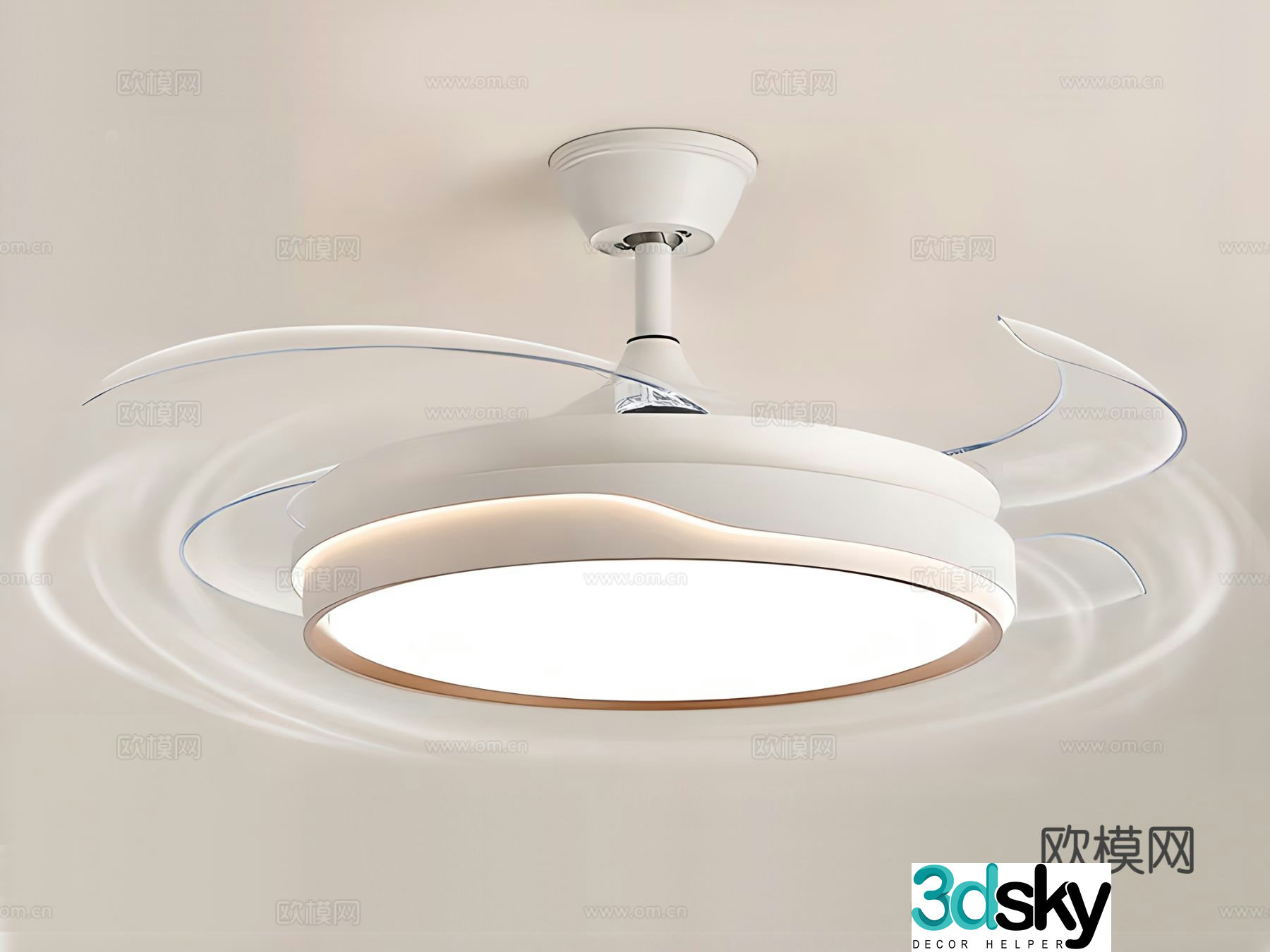 Modern ceiling fan light decorative light 3d model