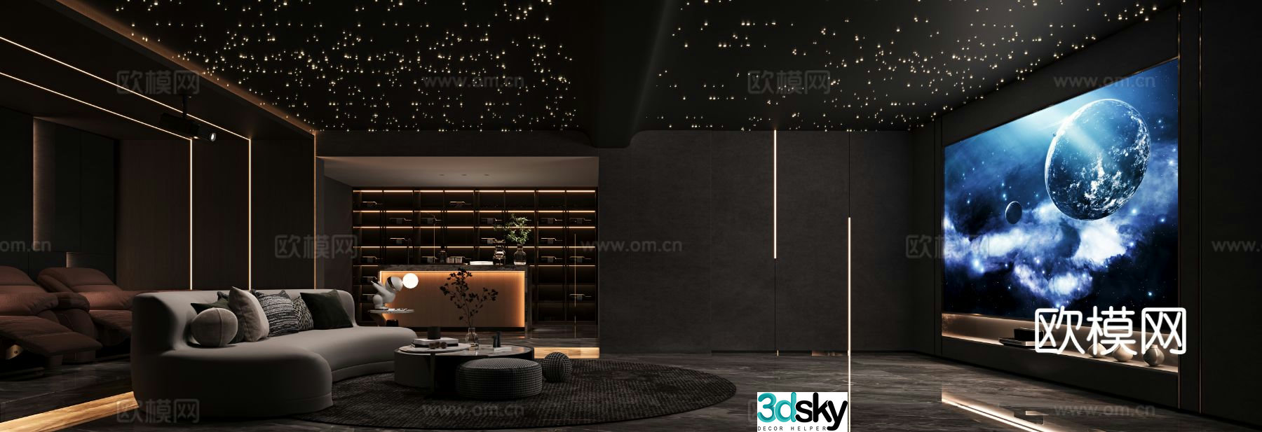 Modern film and television hall 3d model
