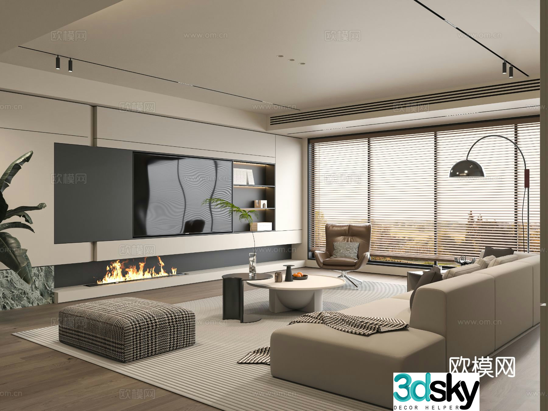 Minotti modern Italian living room 3d model