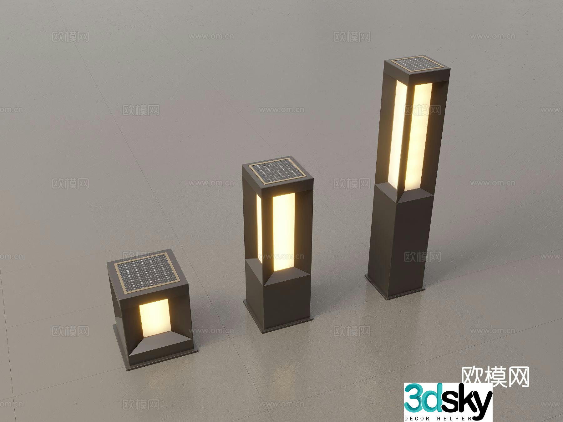 New Chinese-style landscape lights lawn lights garden lights outdoor light set 3D model