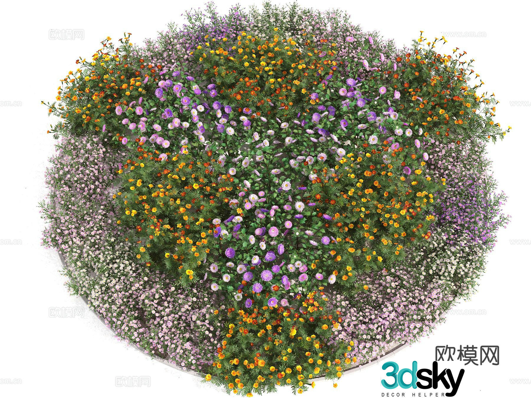 Flower Flower Combination Flower Bed 3D Model