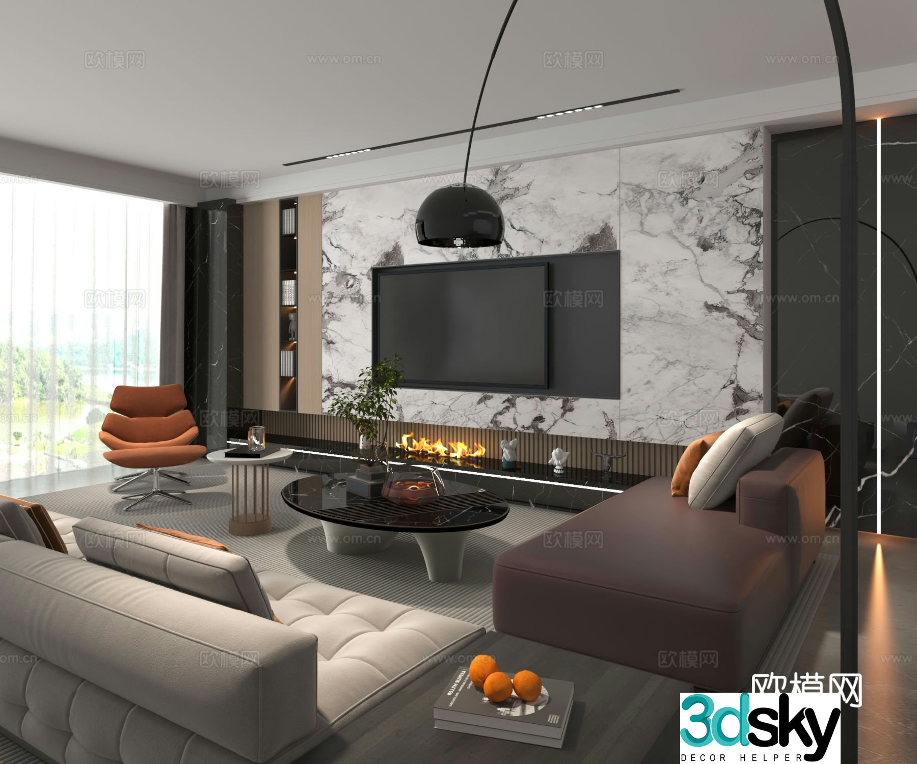 Modern living room 3d model