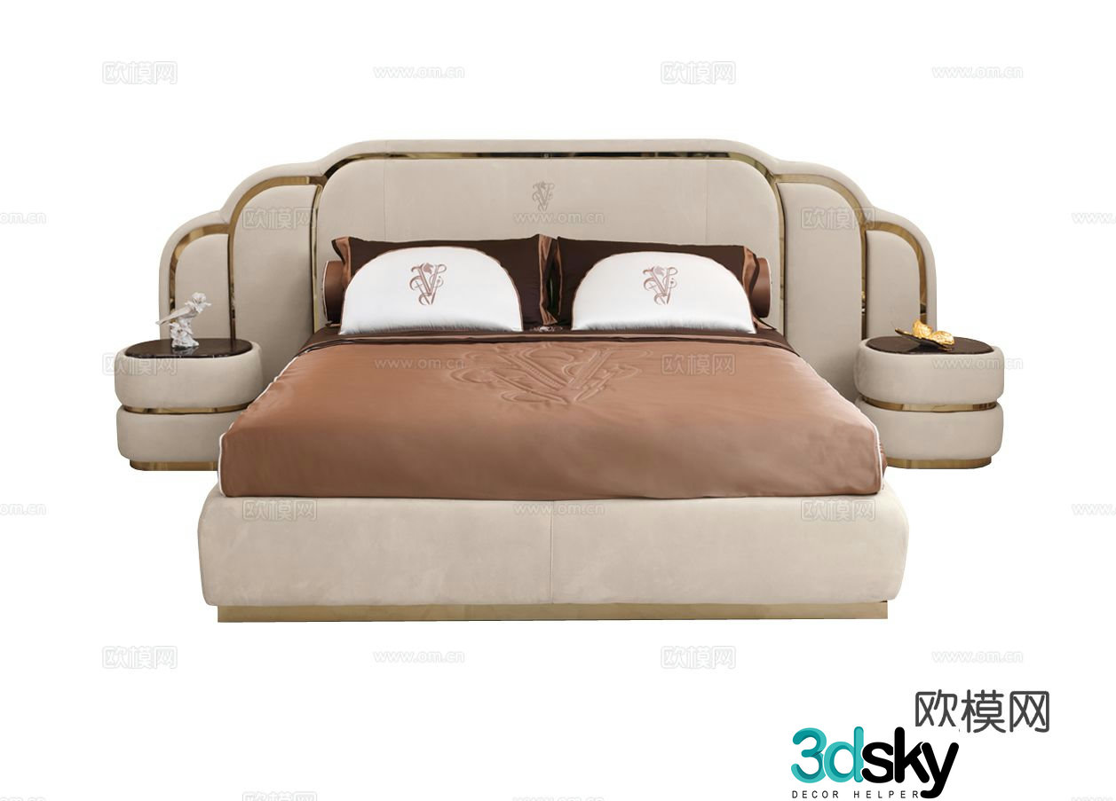 Visionnaire BRADLEY Double Bed 3D Model