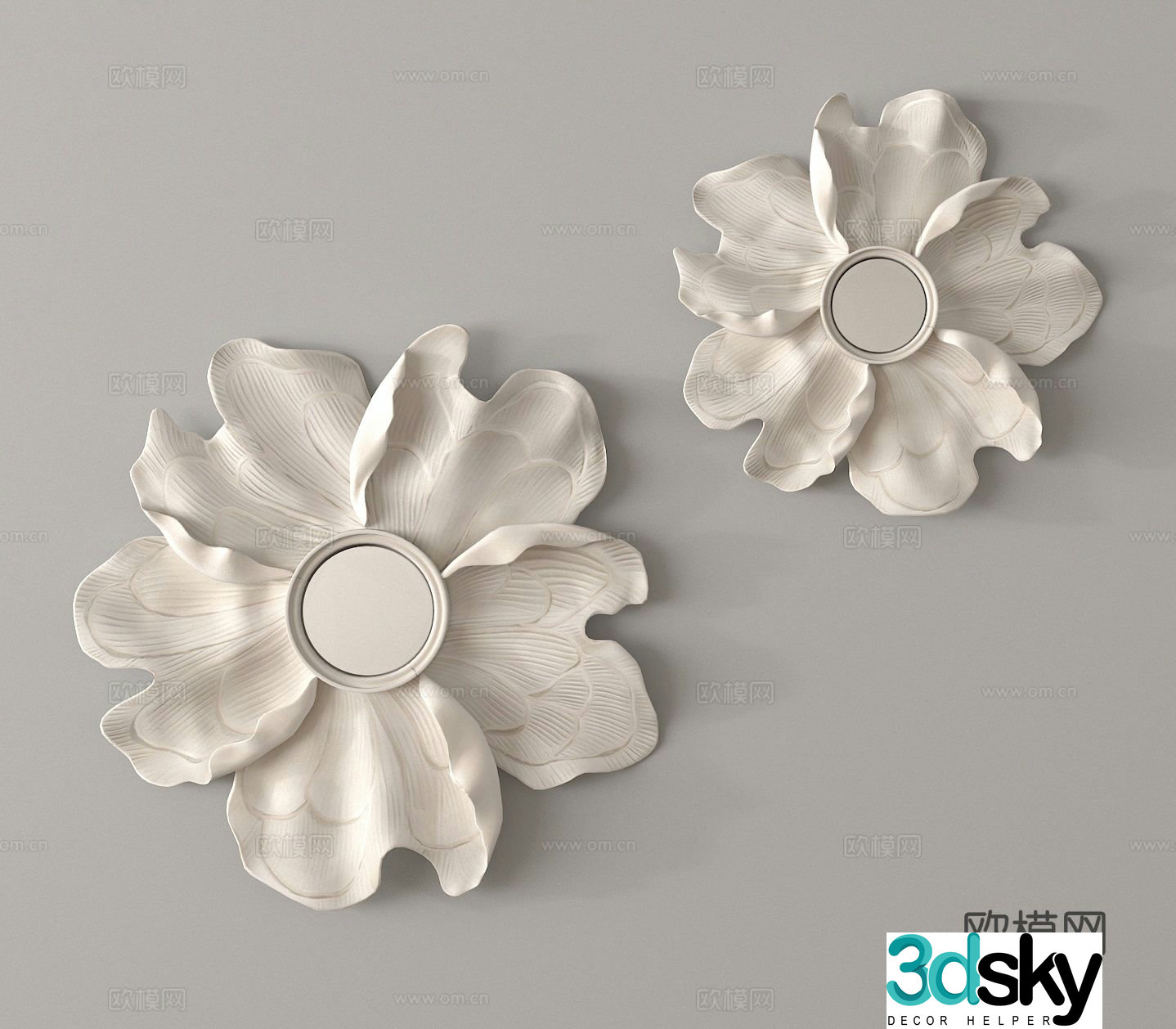 Gypsum flower Gypsum wall decoration Gypsum carving Gypsum pendant 3D model