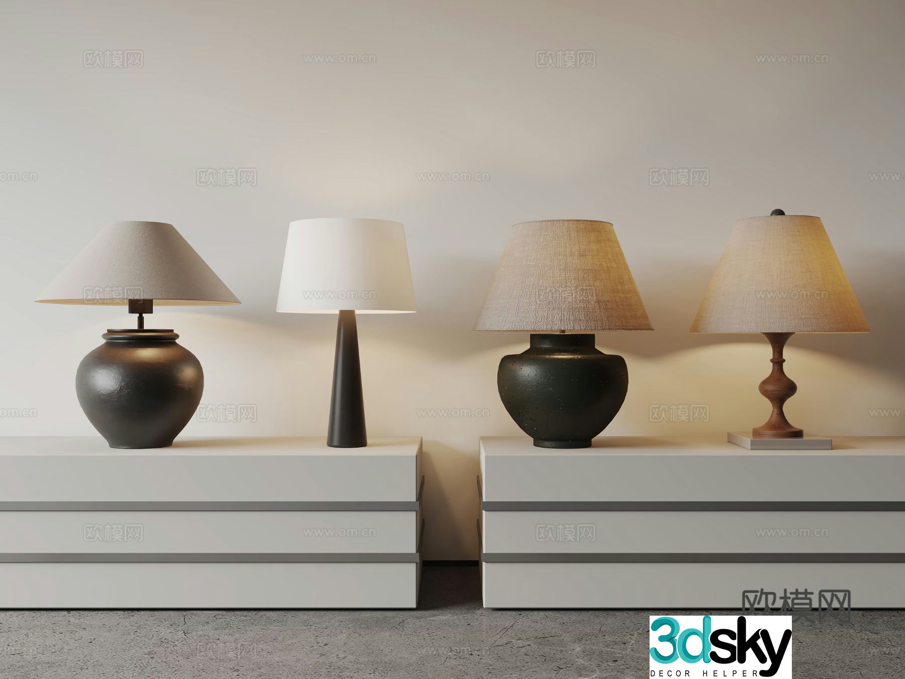 Wasabi desk lamp combination 3D model