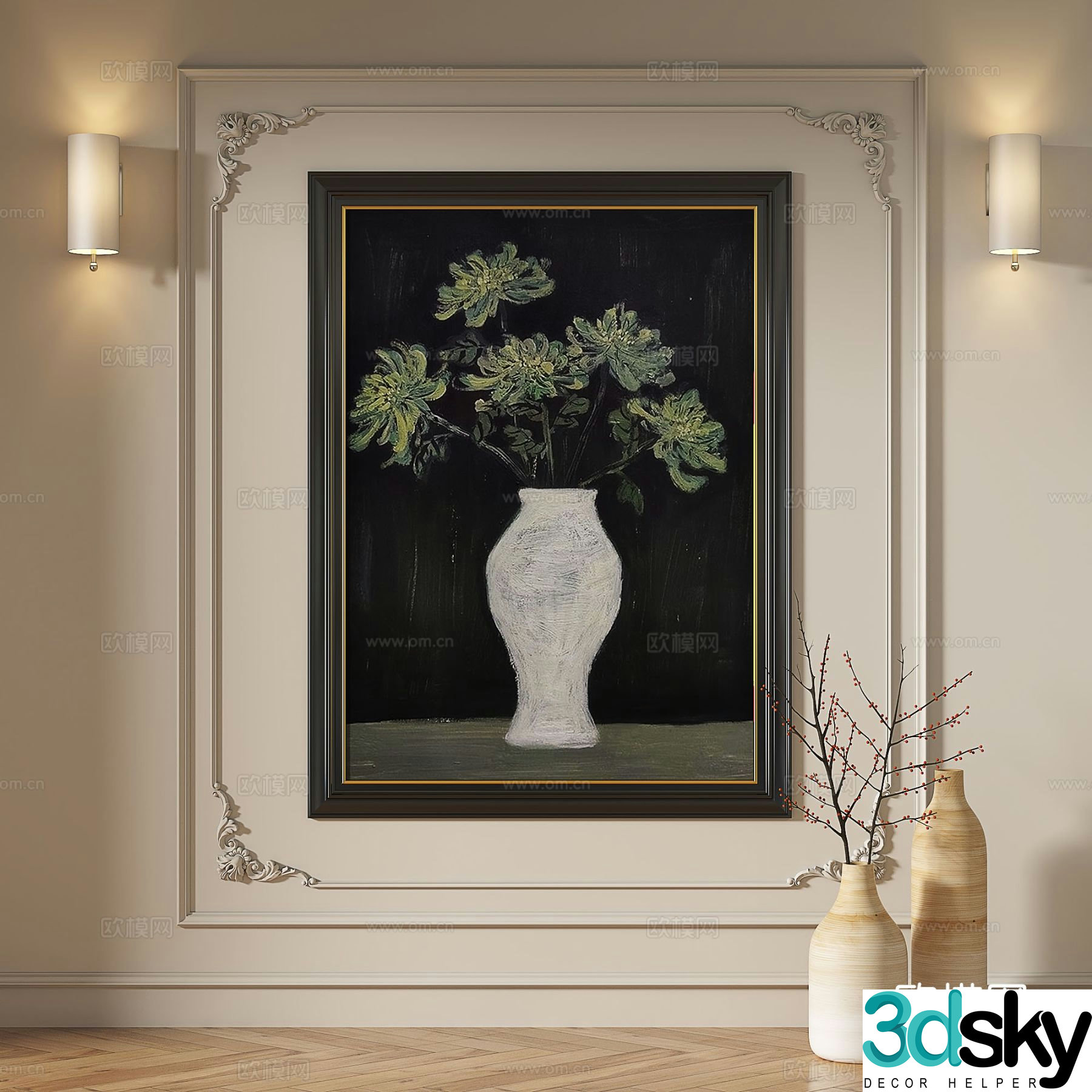 French hanging paintings retro oil paintings European murals classical decorative paintings abstract paintings decorative paintings 3D model