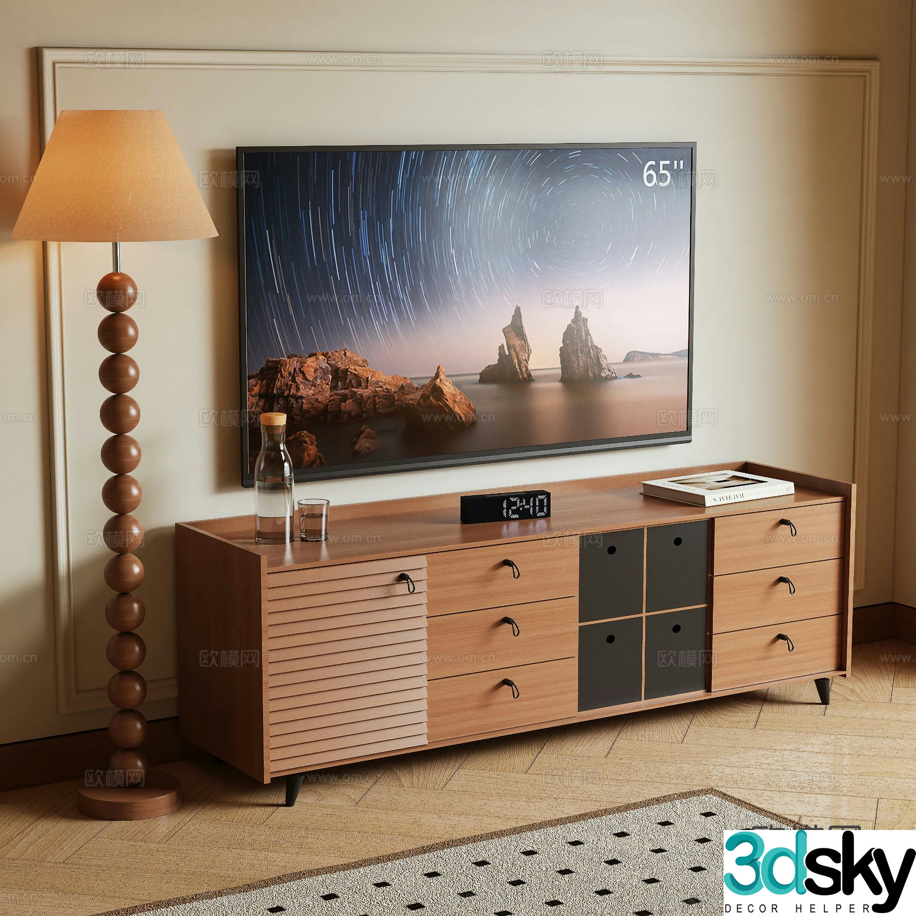 Middle-aged TV cabinet 3D model