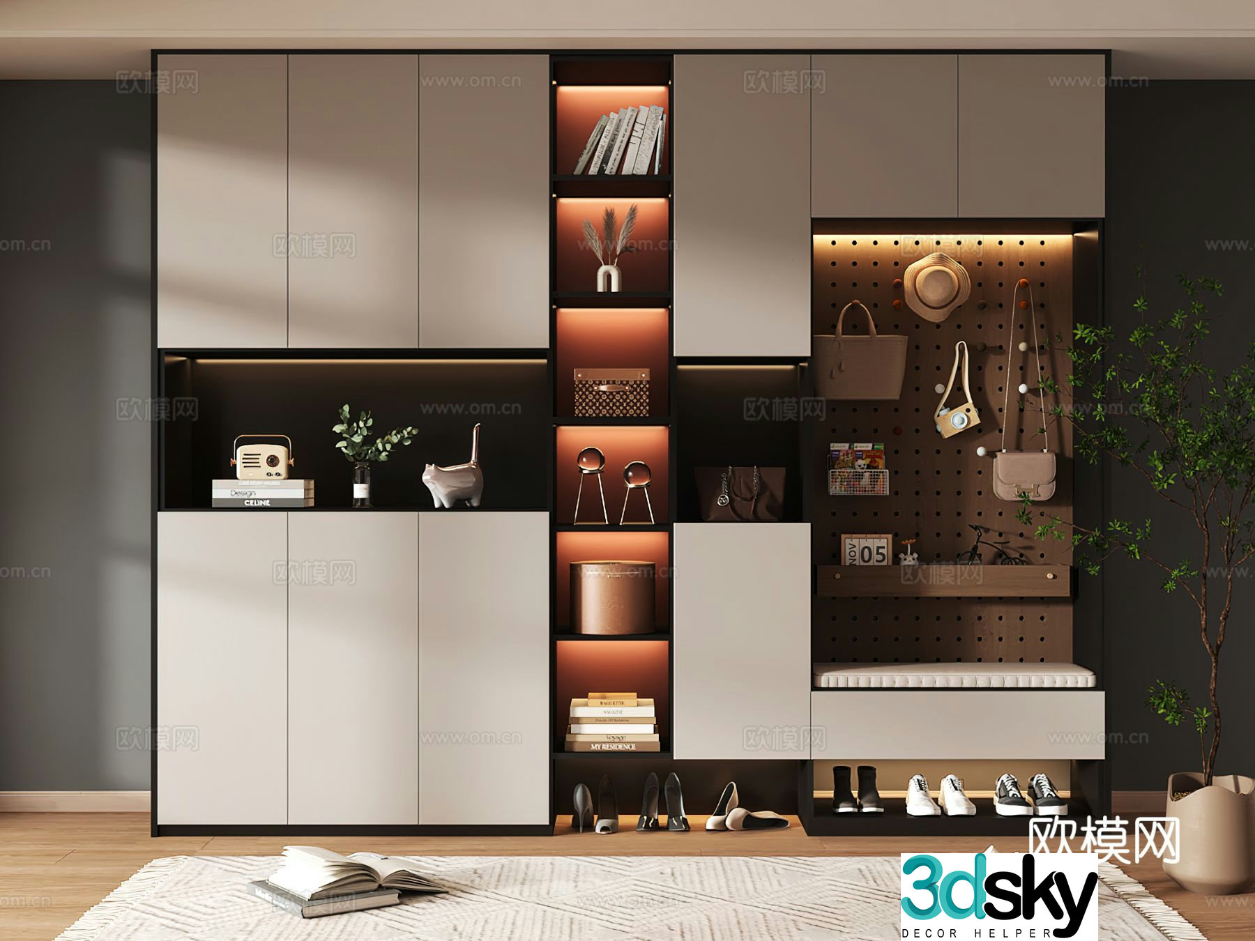 Shoe cabinet design shoe cabinet partition shoe cabinet porch shoe cabinet home shoe cabinet 3D model