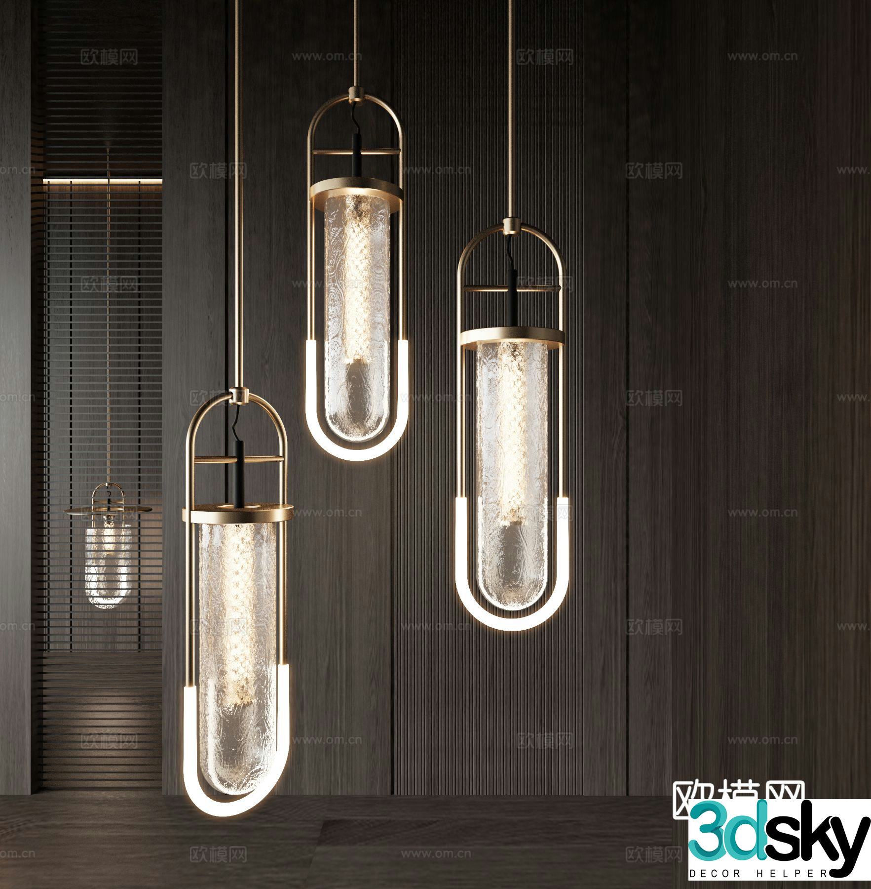 Modern chandelier 3d model