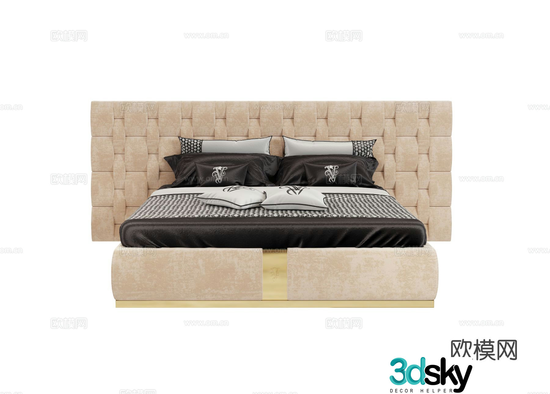Visionnaire PERKINS Double Bed 3D Model