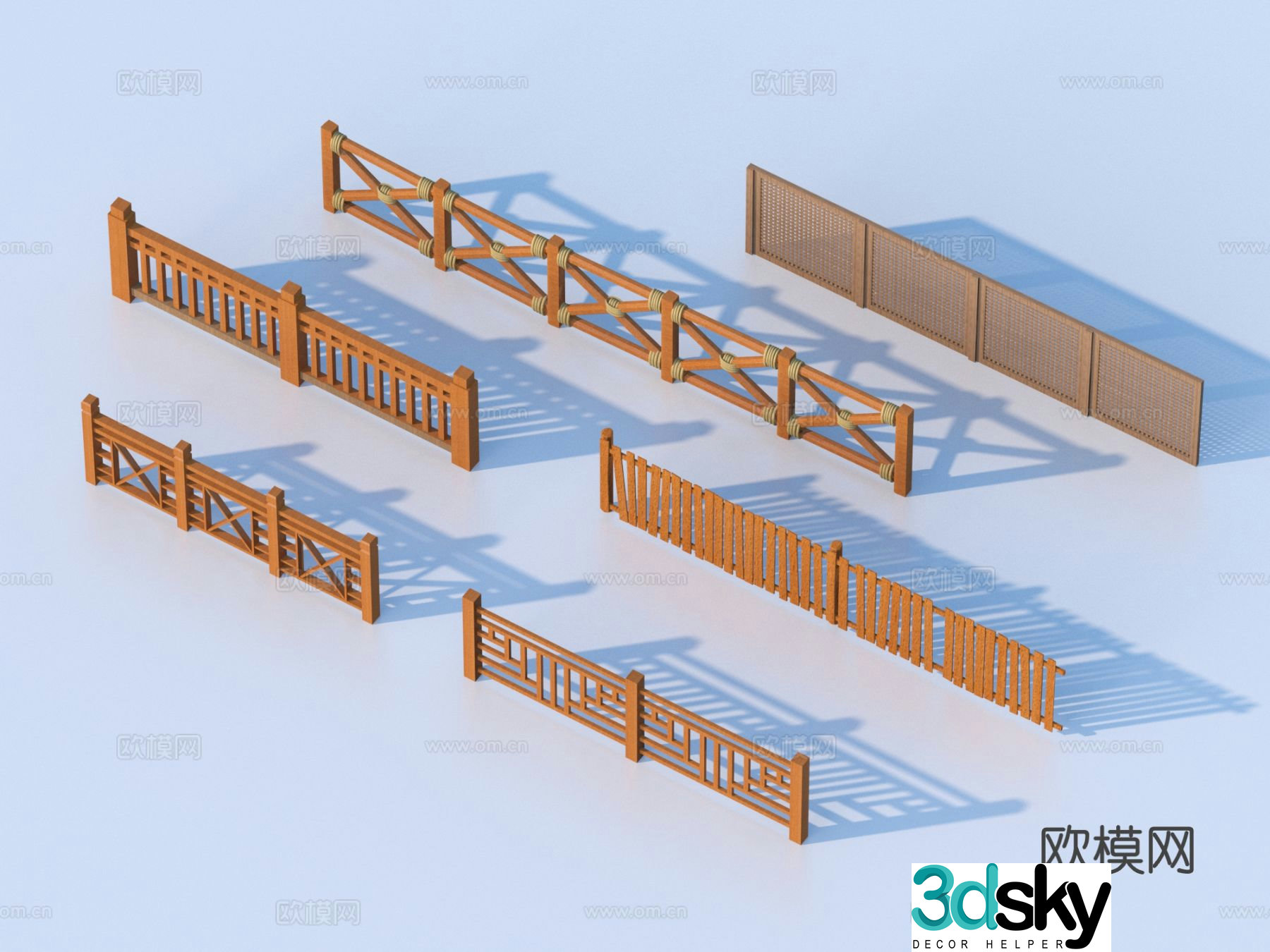 Fence Guardrail Railing 3d Model