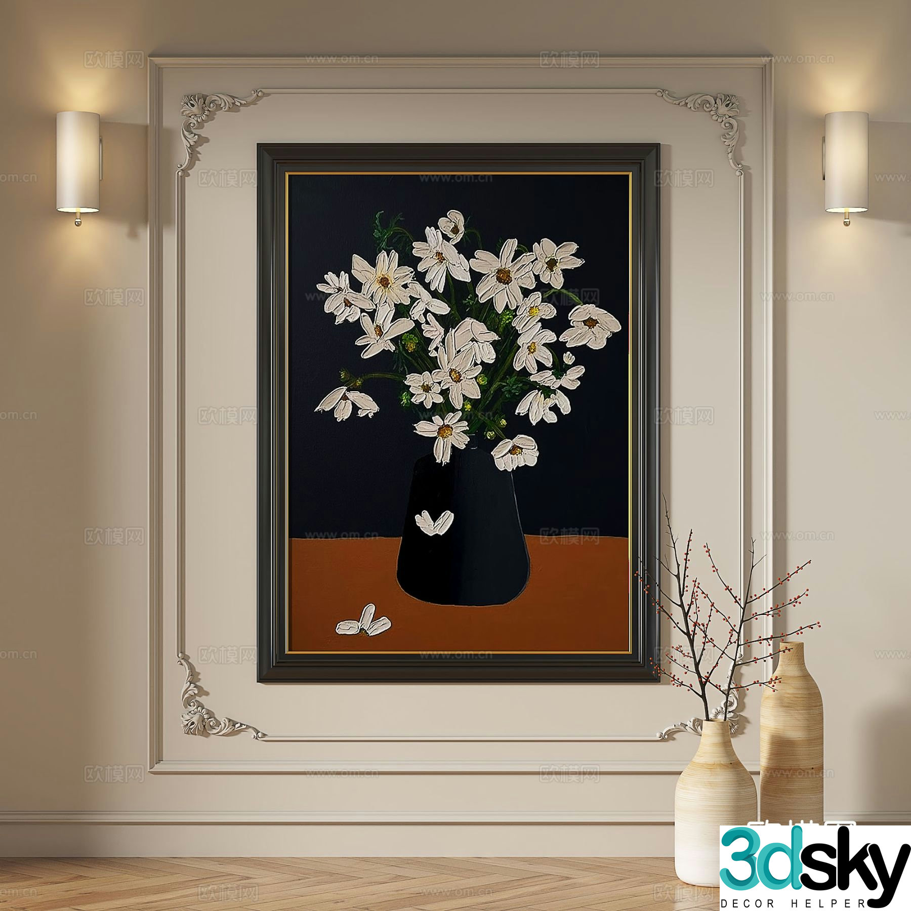 French hanging paintings retro oil paintings European murals classical decorative paintings abstract paintings decorative paintings 3D model