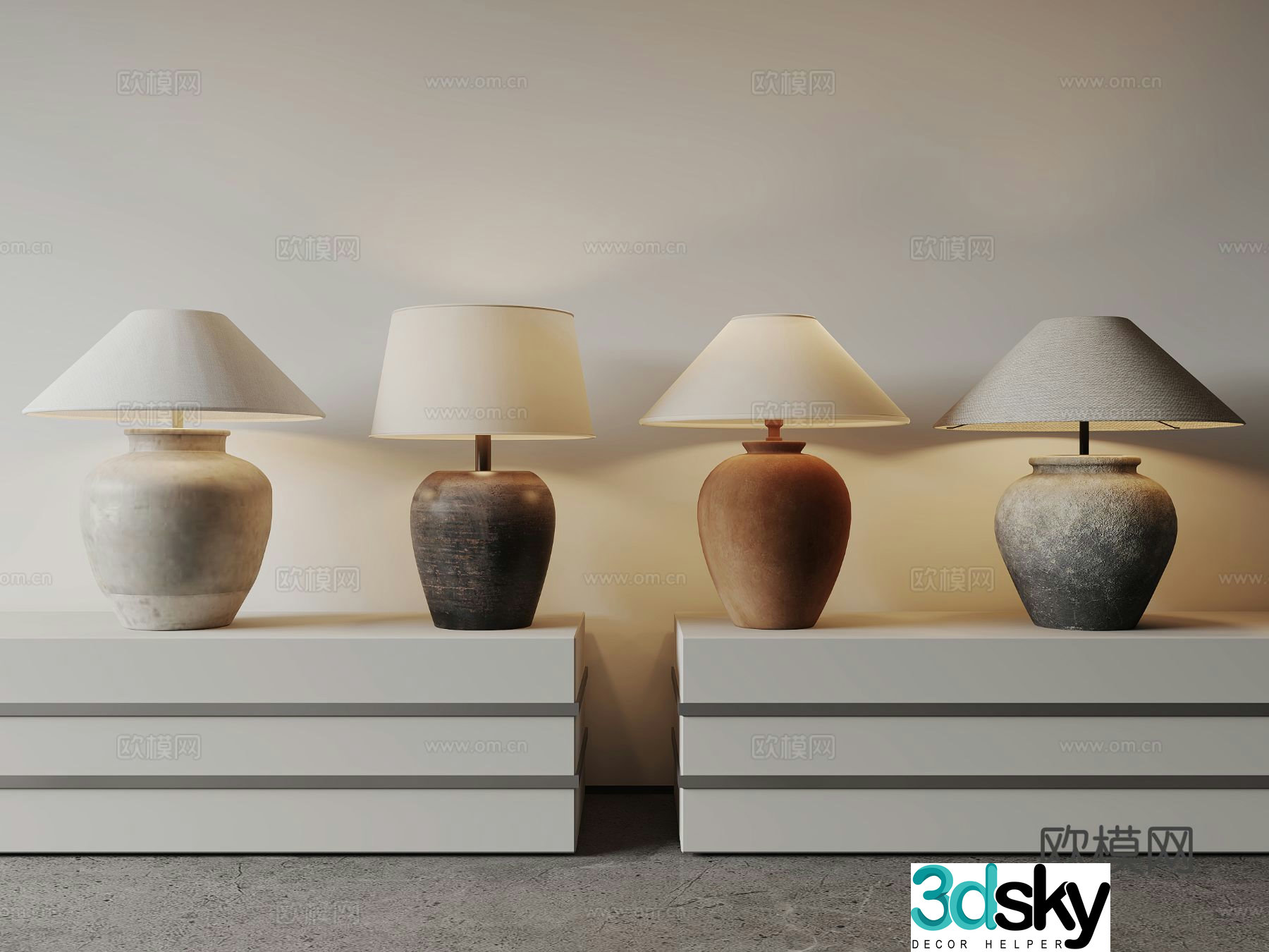 Wasabi desk lamp combination 3D model