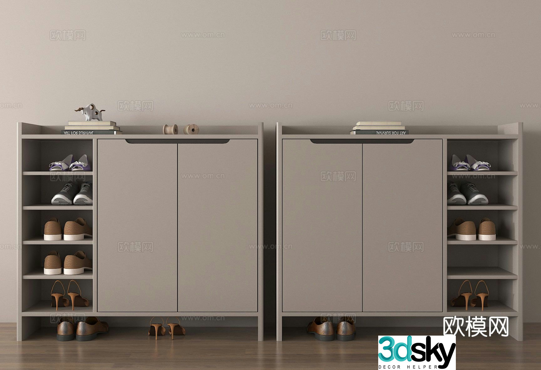 Shoe cabinet low cabinet 3d model