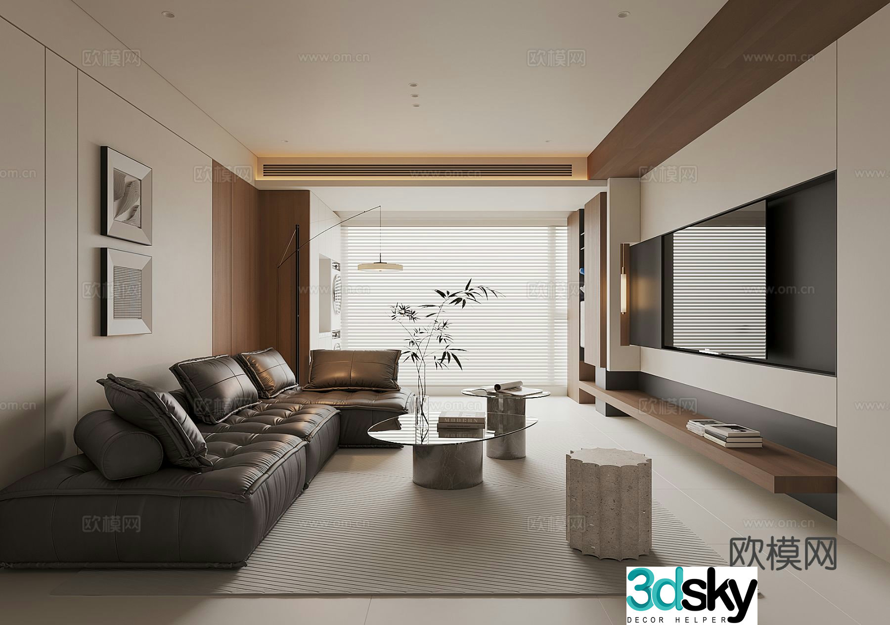 Modern home living room 3d model