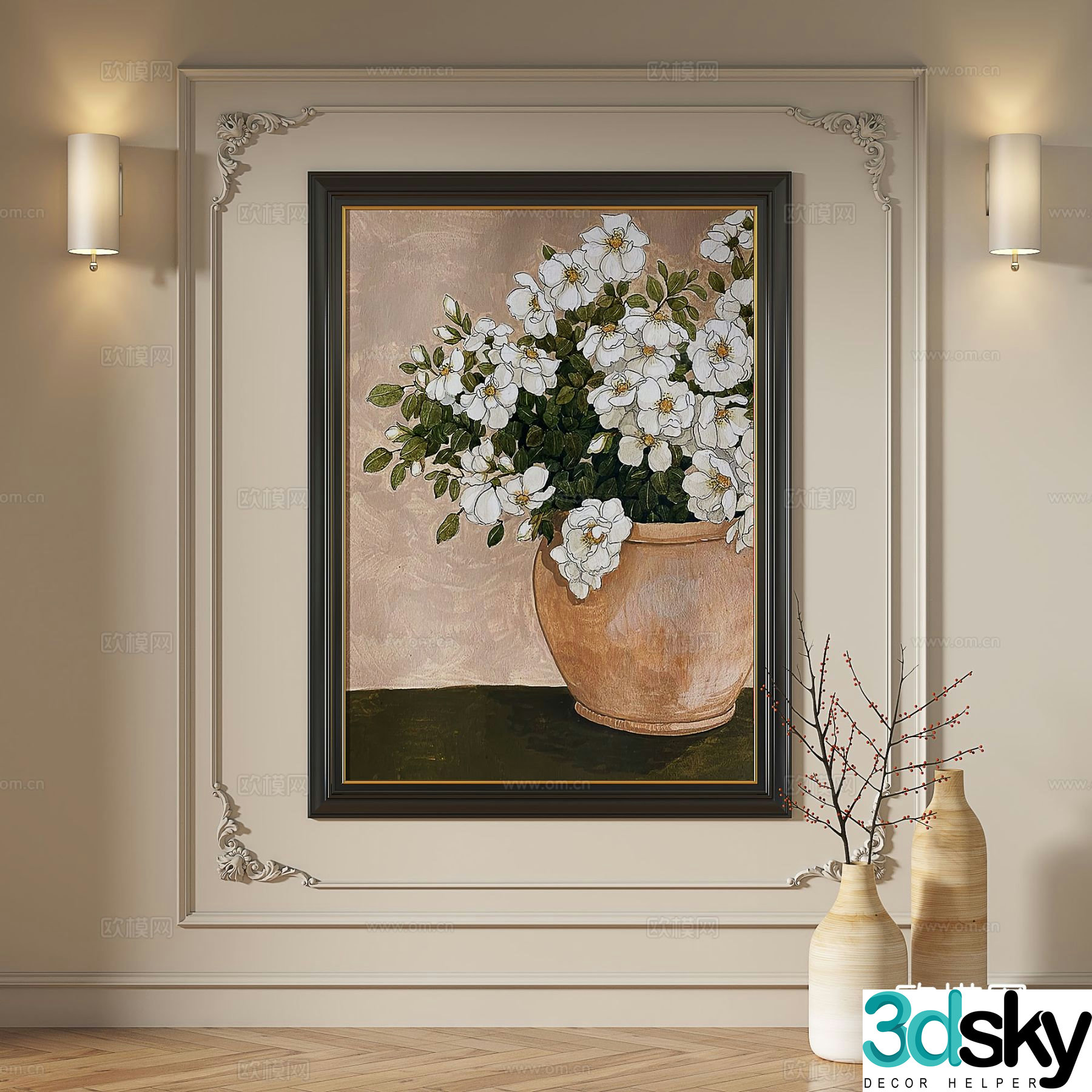French hanging paintings retro oil paintings European murals classical decorative paintings abstract paintings decorative paintings 3D model