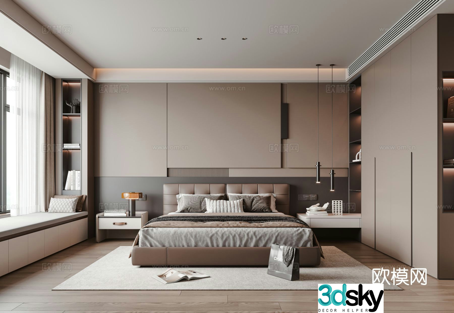 Italian bedroom master bedroom 3d model