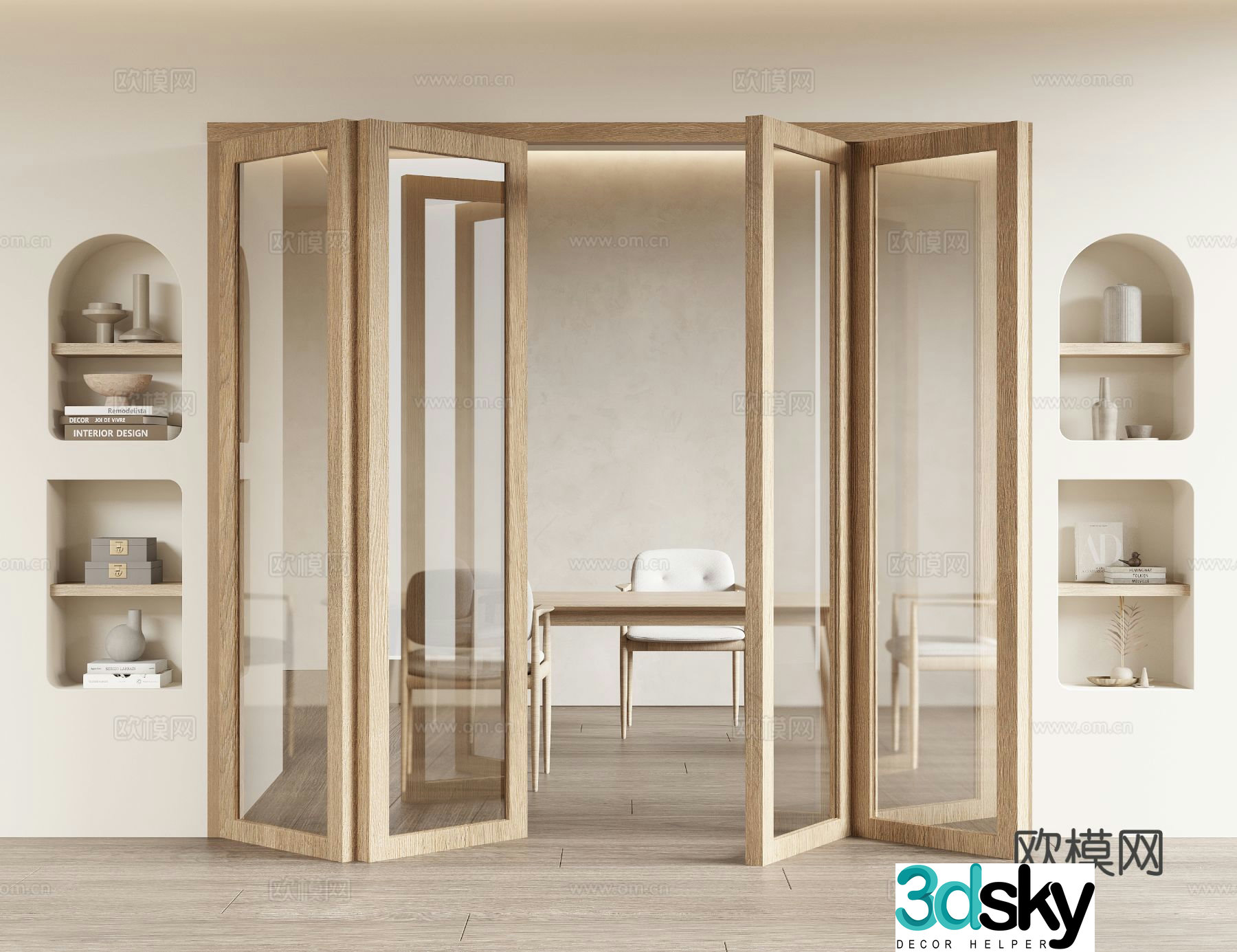 Middle-aged folding door 3D model