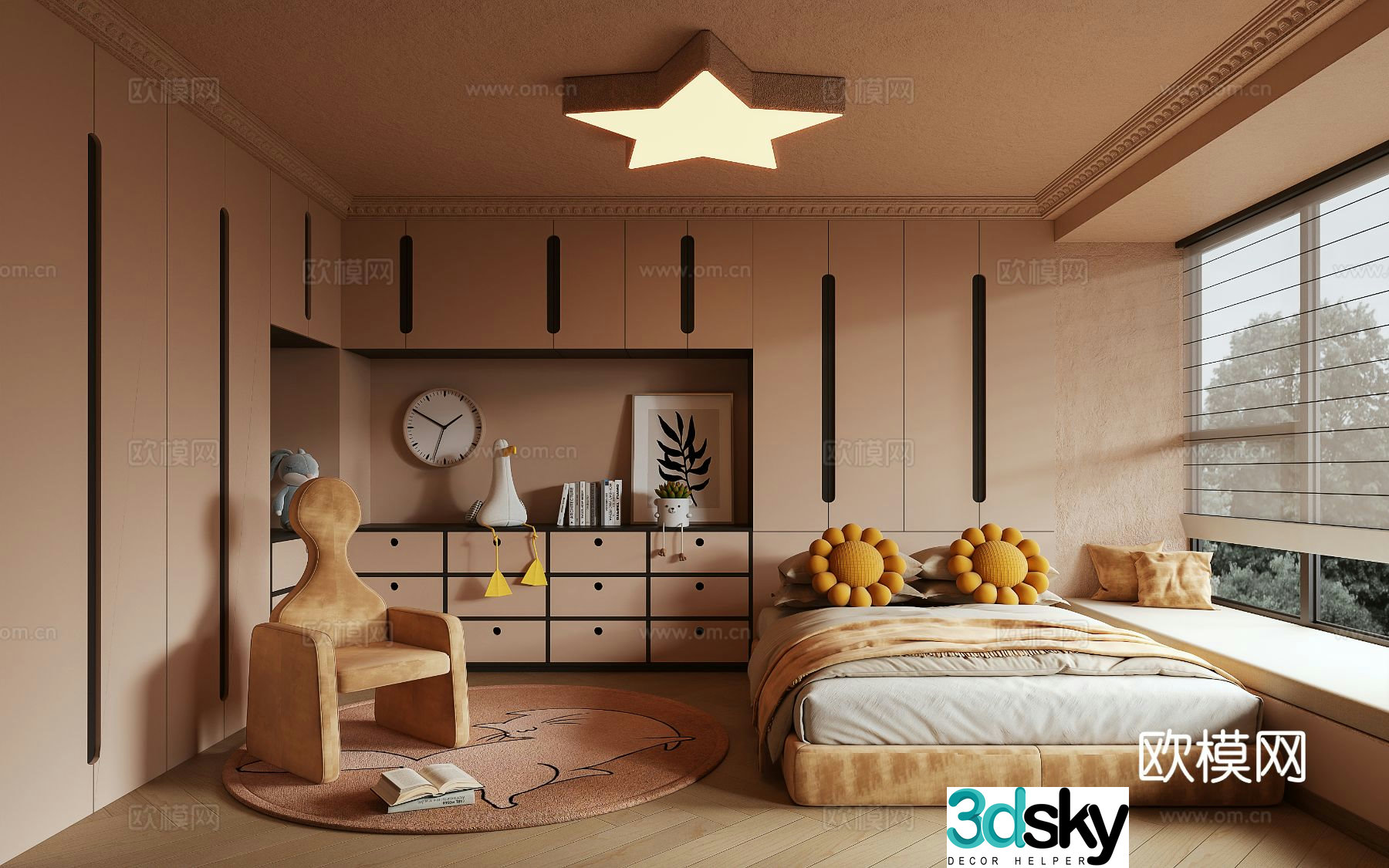 Creamy Style Children’s Room 3D Model