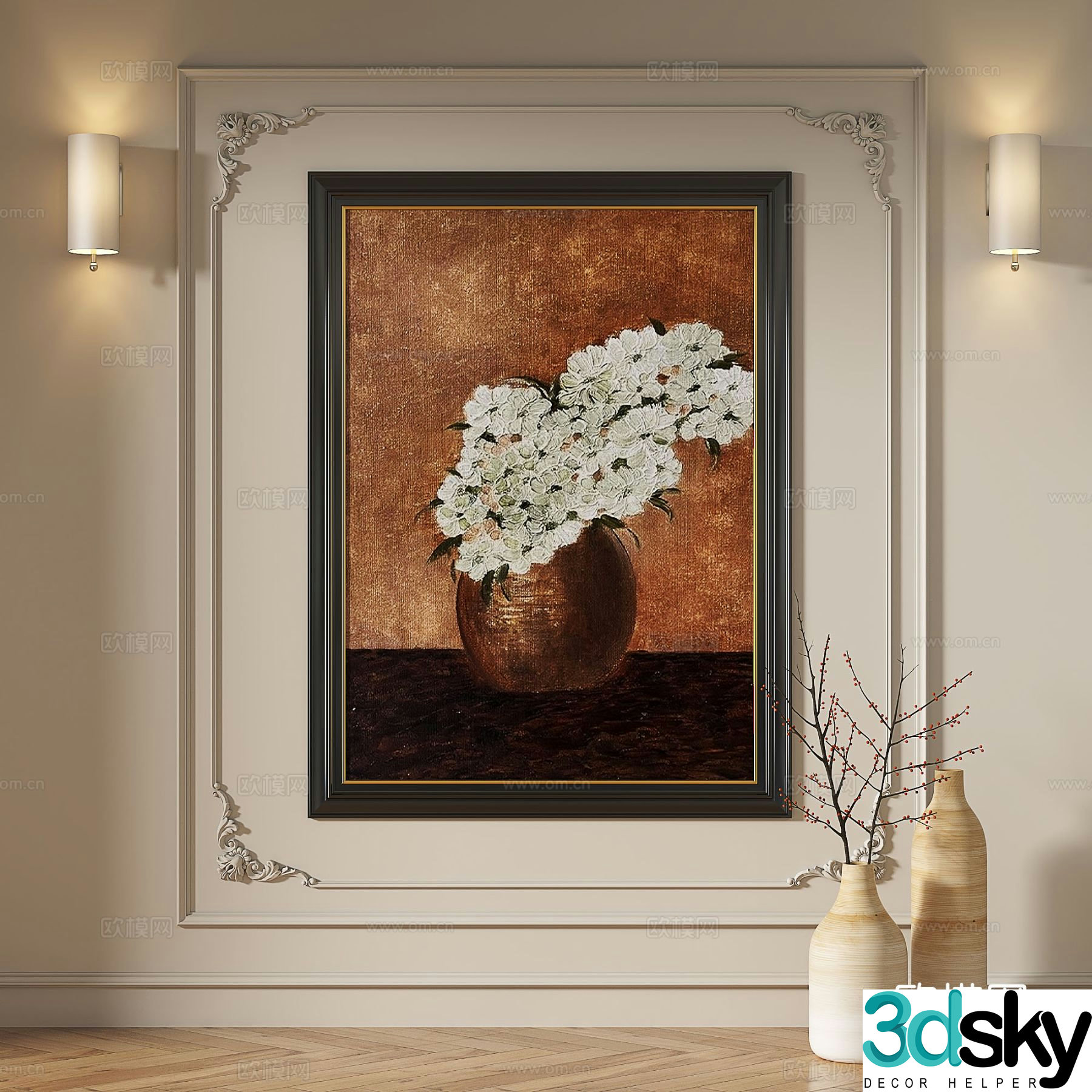 French hanging paintings retro oil paintings European murals classical decorative paintings abstract paintings decorative paintings 3D model