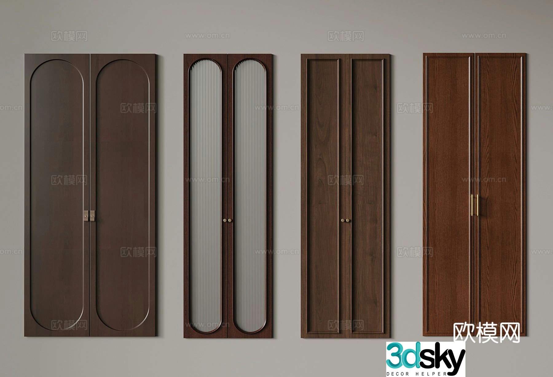 French old cabinet door 3D model