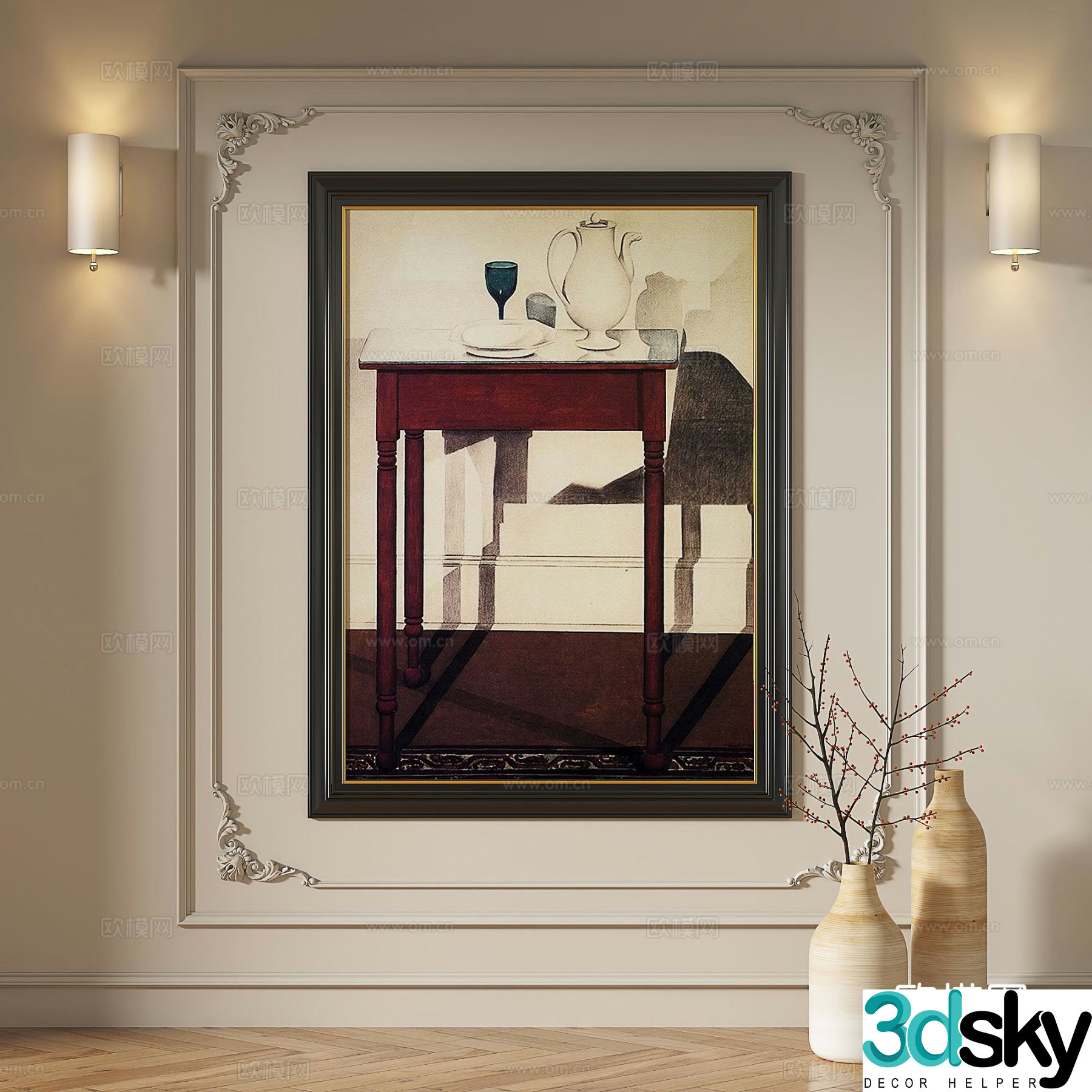 French hanging paintings retro oil paintings European murals classical decorative paintings abstract paintings decorative paintings 3D model