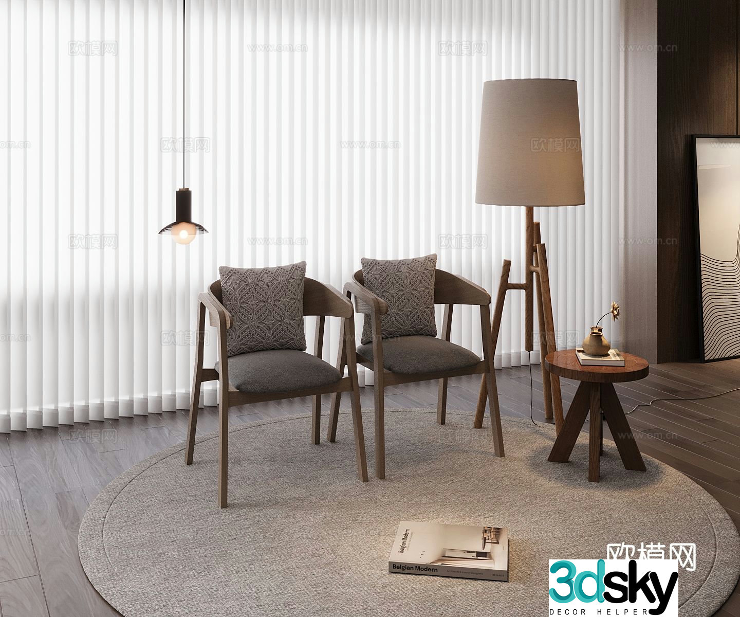 Modern single chair 3d model